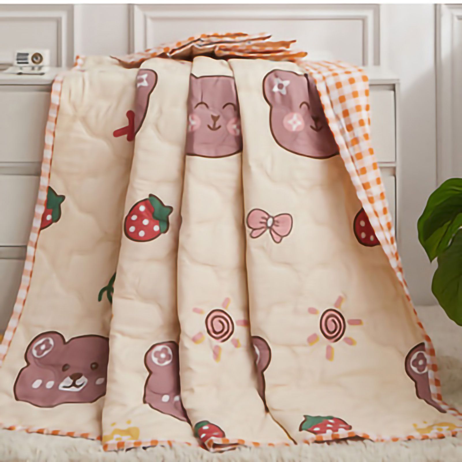 Summer Air Conditioner Quilt Machine Washable Soft Breathable Portable Air view 2