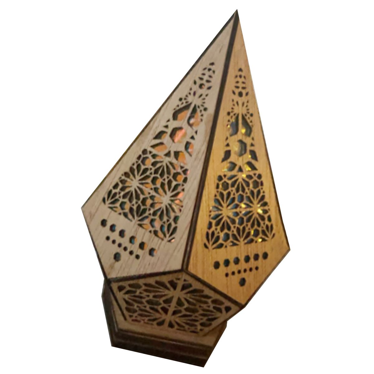 Floor Lamp Bohemian Style USB Wooden Floor Lamp Modern Geometric Light for view 3