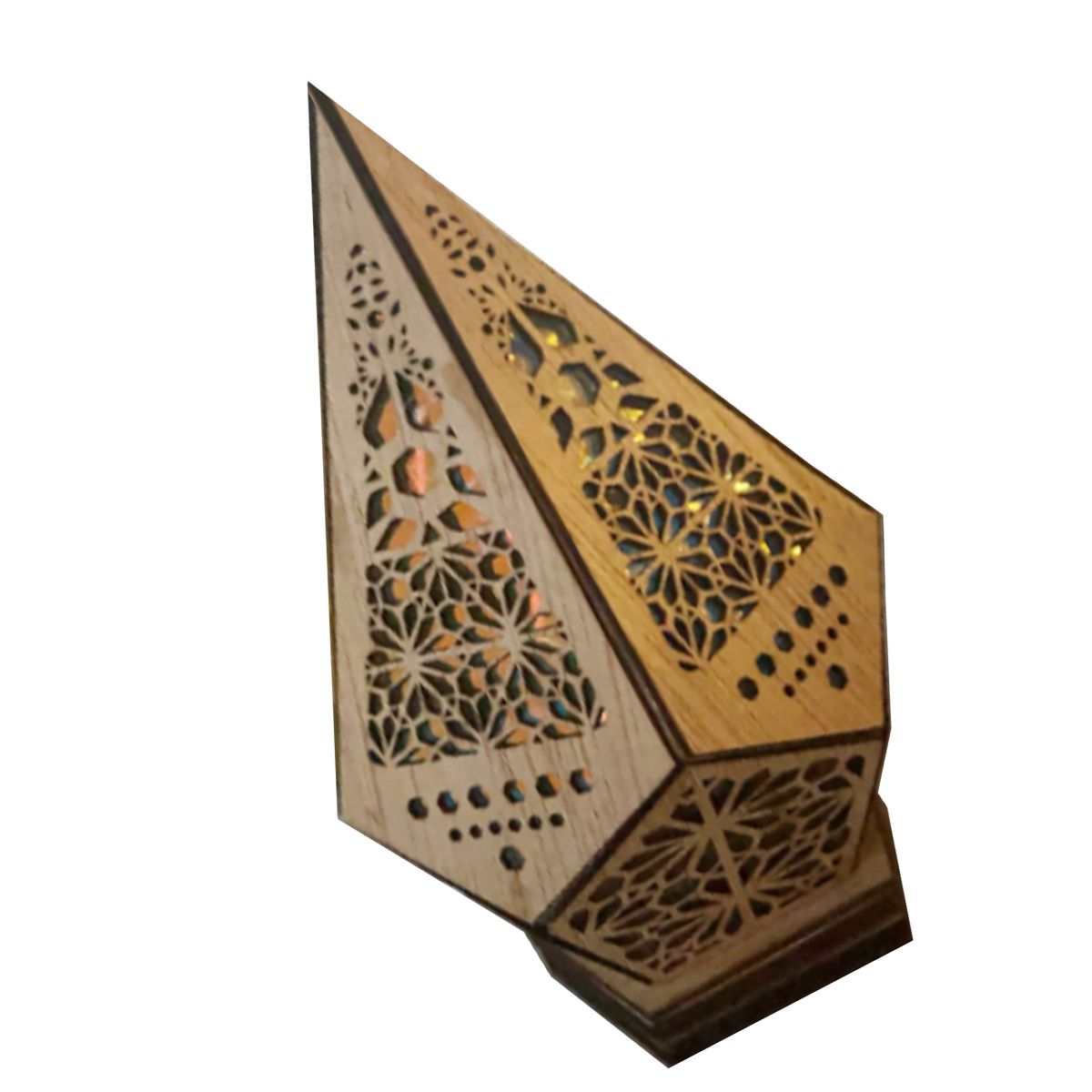 Floor Lamp Bohemian Style USB Wooden Floor Lamp Modern Geometric Light for view 4