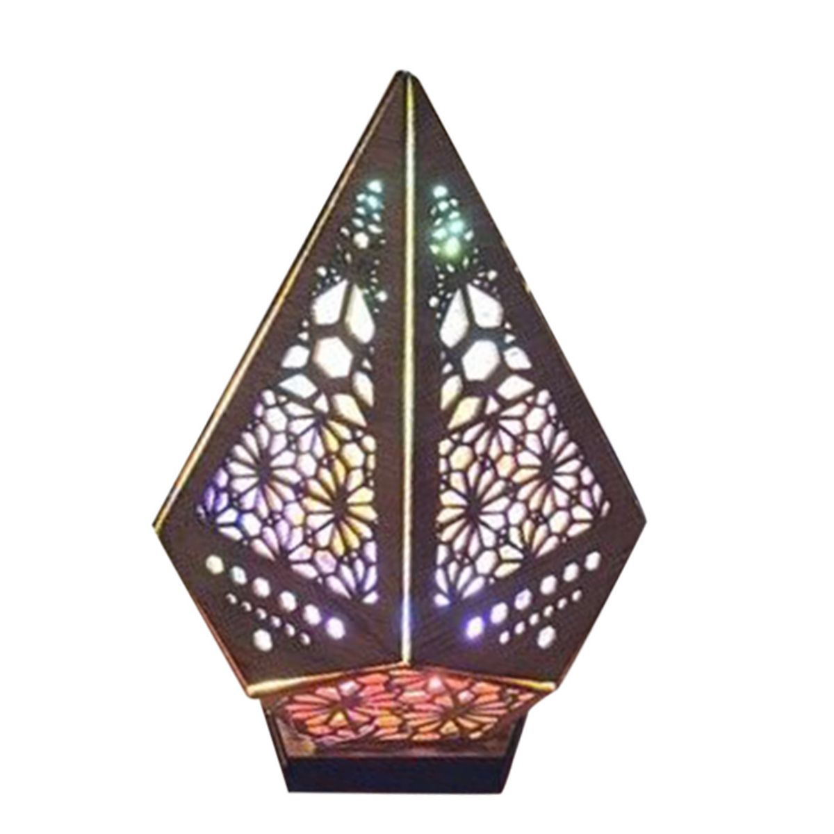 Floor Lamp Bohemian Style USB Wooden Floor Lamp Modern Geometric Light for view 5