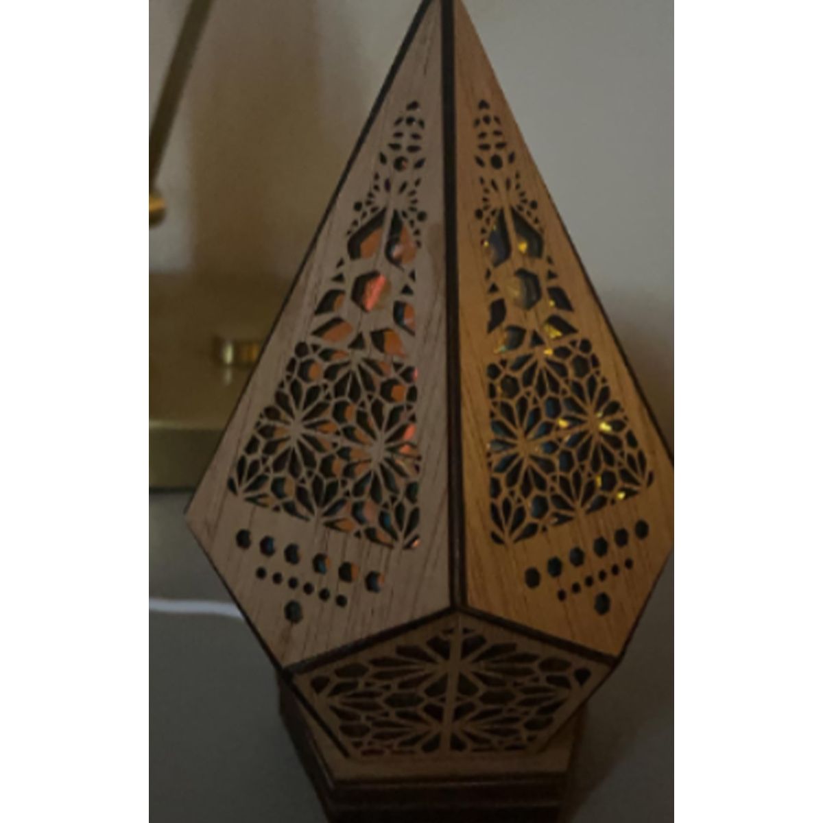 Floor Lamp Bohemian Style USB Wooden Floor Lamp Modern Geometric Light for view 7
