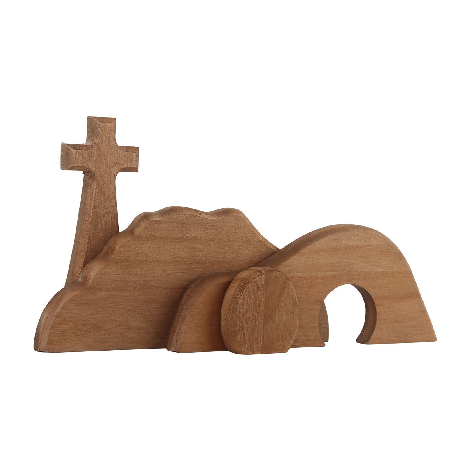 Easter Scene Cross Decoration Wooden Jesus Empty Tomb Statue Easter Cross view 3
