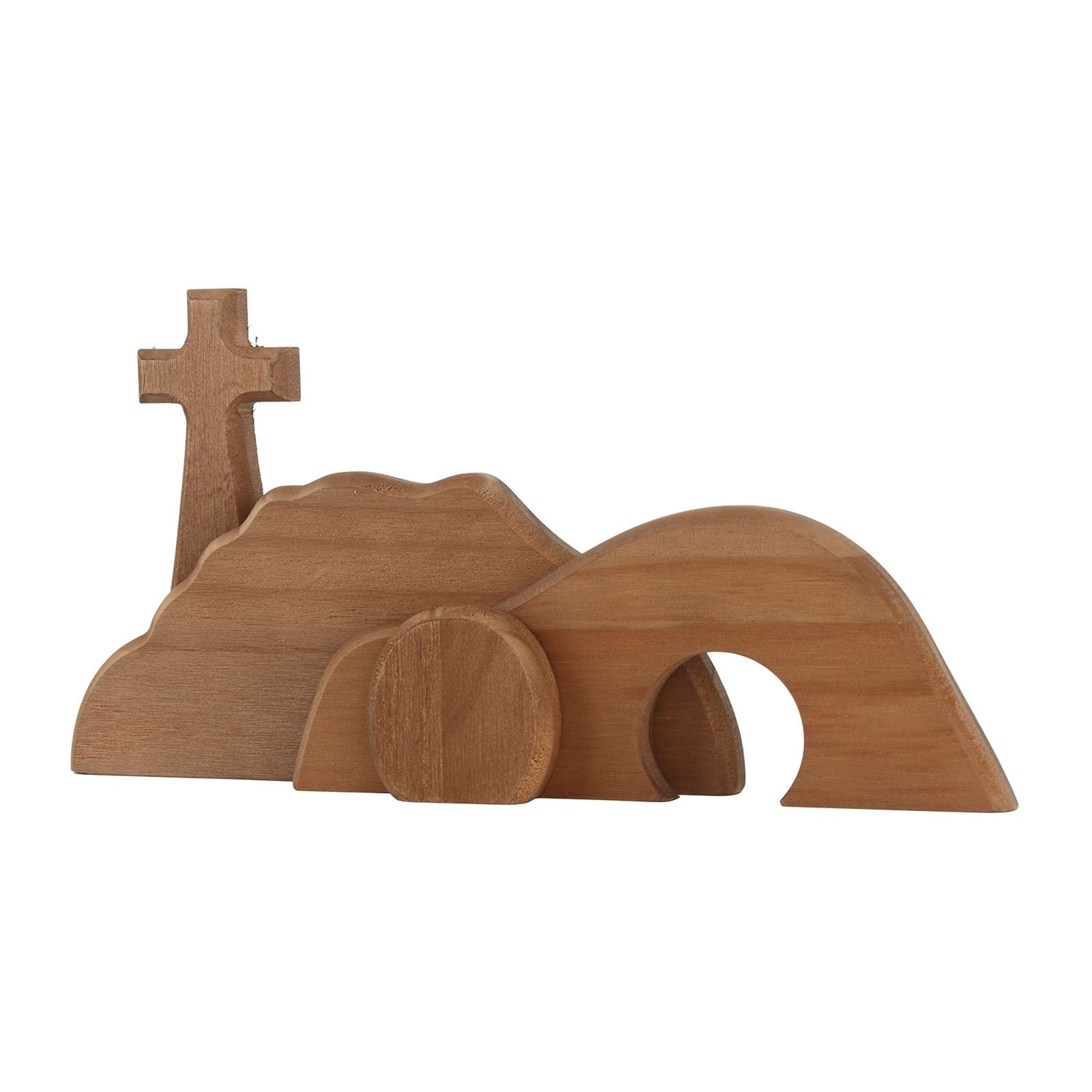 Easter Scene Cross Decoration Wooden Jesus Empty Tomb Statue Easter Cross view 4