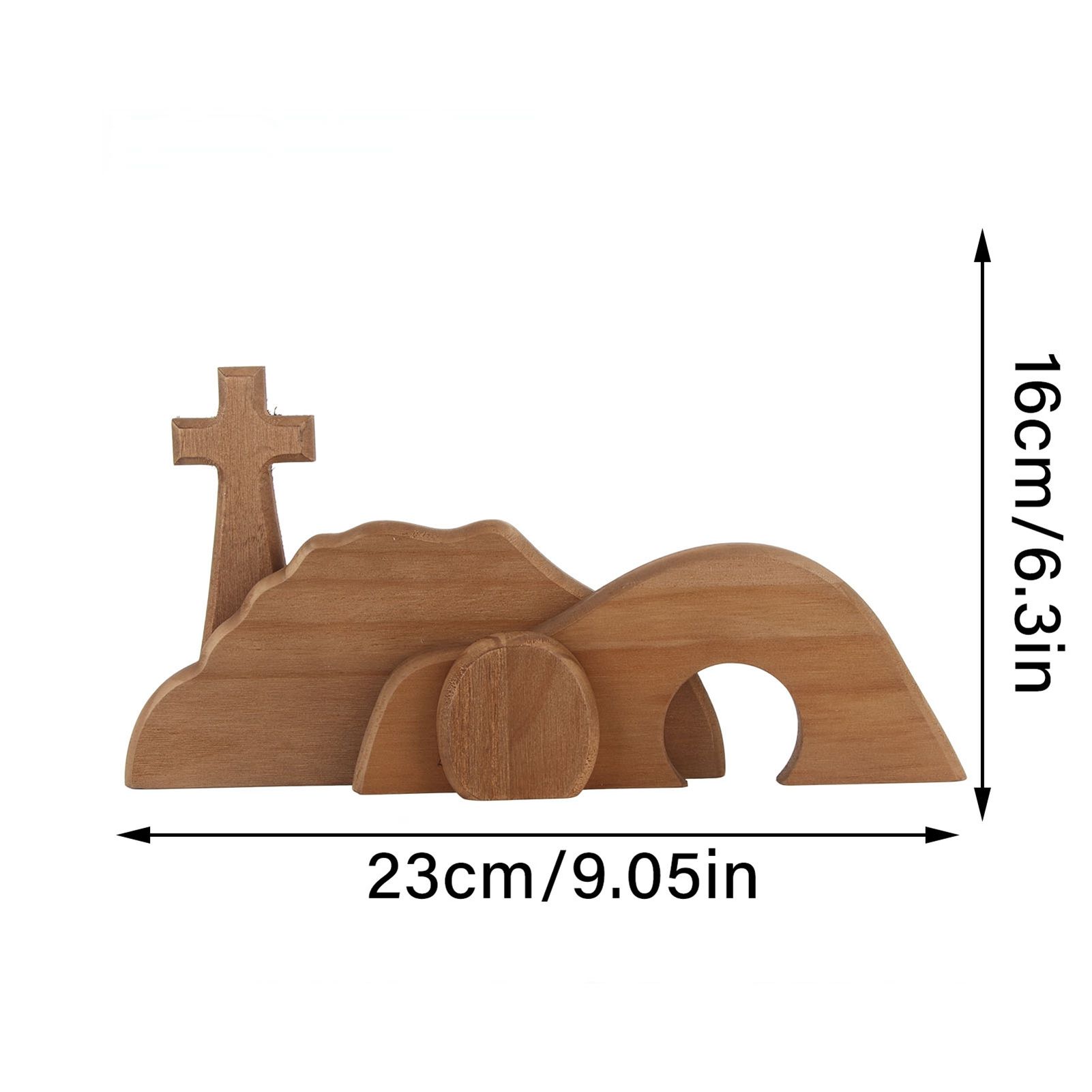 Easter Scene Cross Decoration Wooden Jesus Empty Tomb Statue Easter Cross view 6