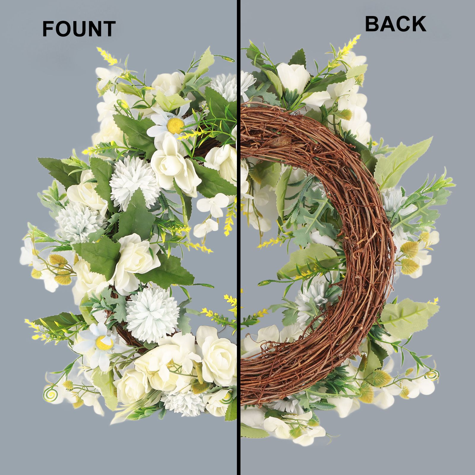 Gardenia Wreath American Holiday Home Decoration Door Hanging view 3
