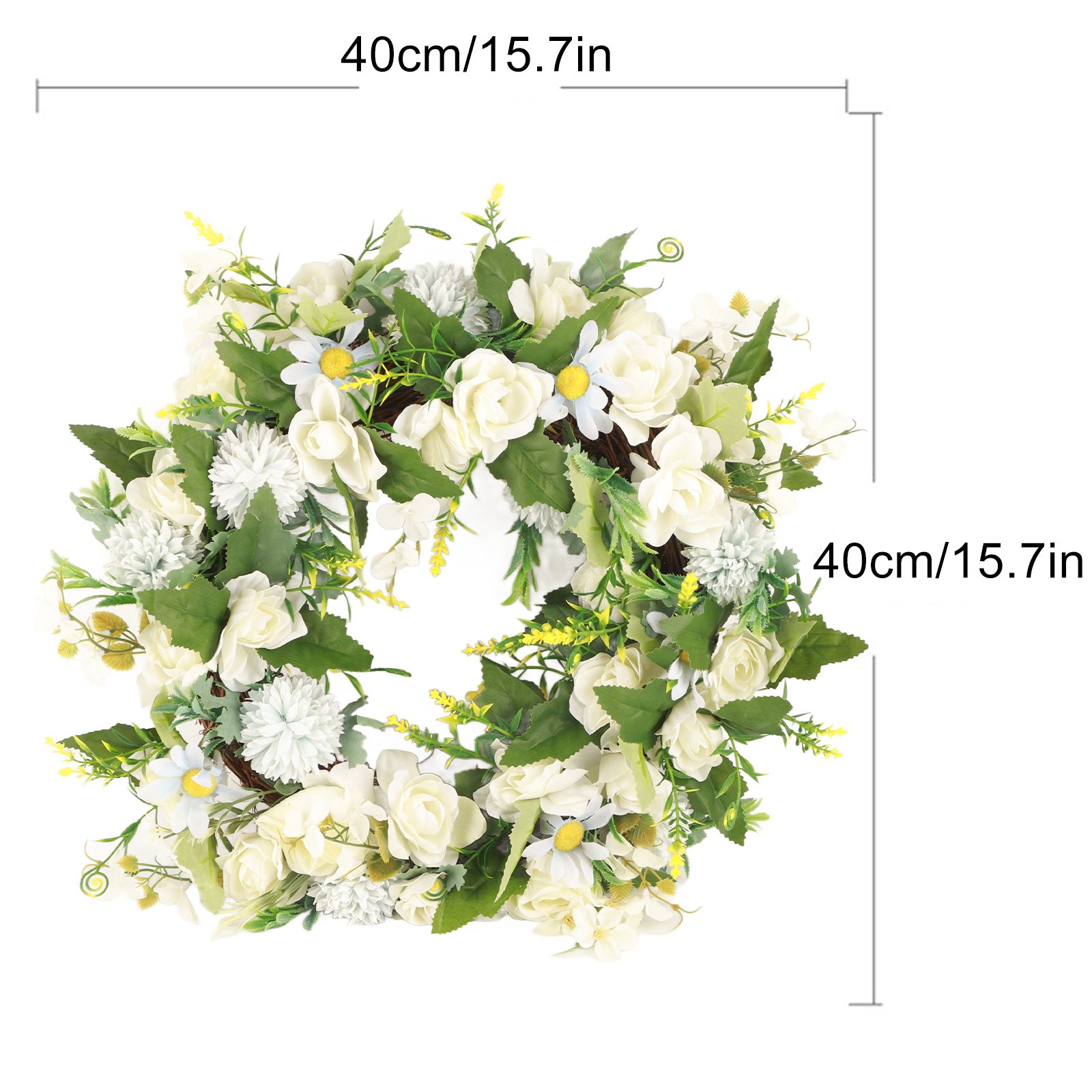 Gardenia Wreath American Holiday Home Decoration Door Hanging view 4