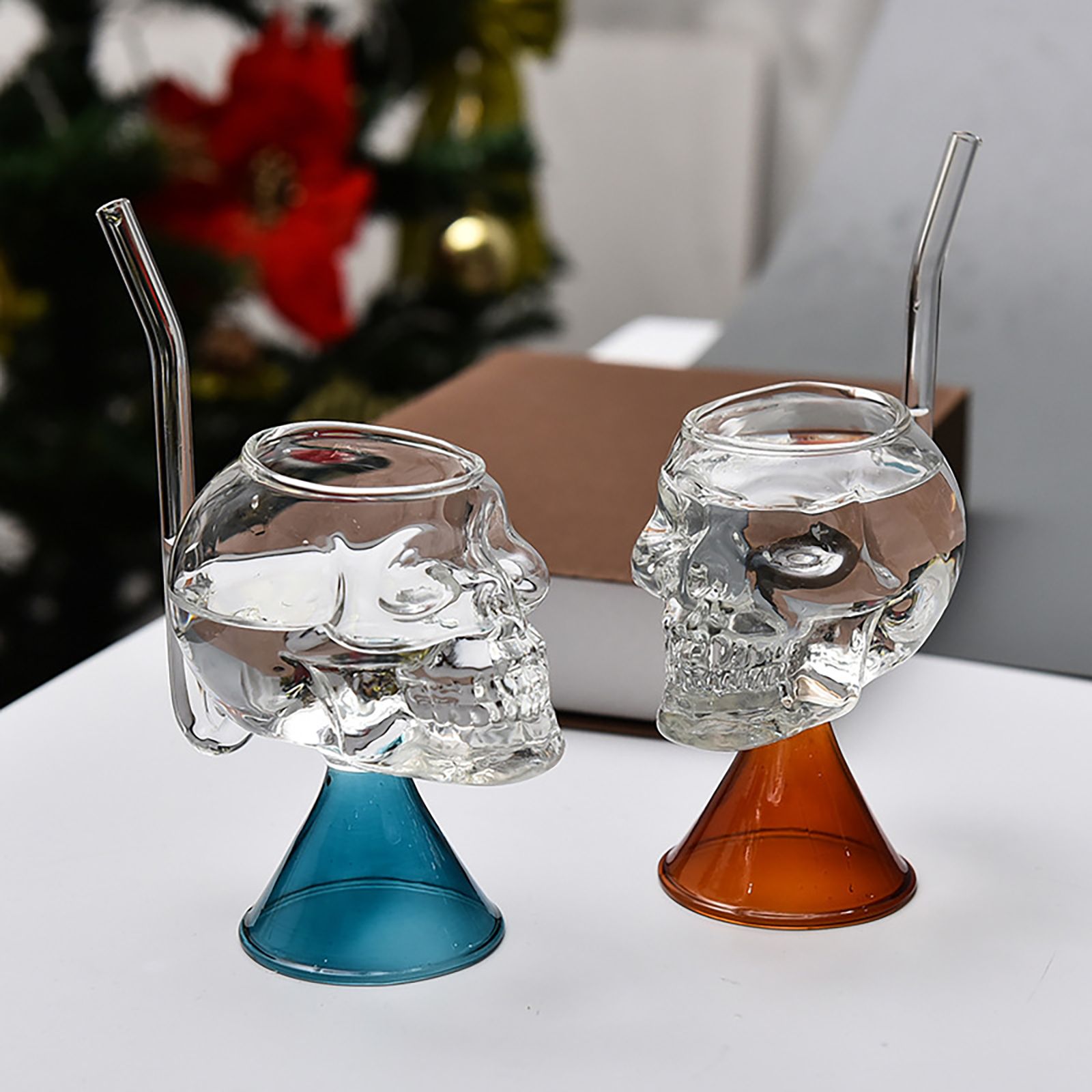 Skull Vampire Glass High Borosilicate Skull Glass Halloween Kitchen Decoration view 3