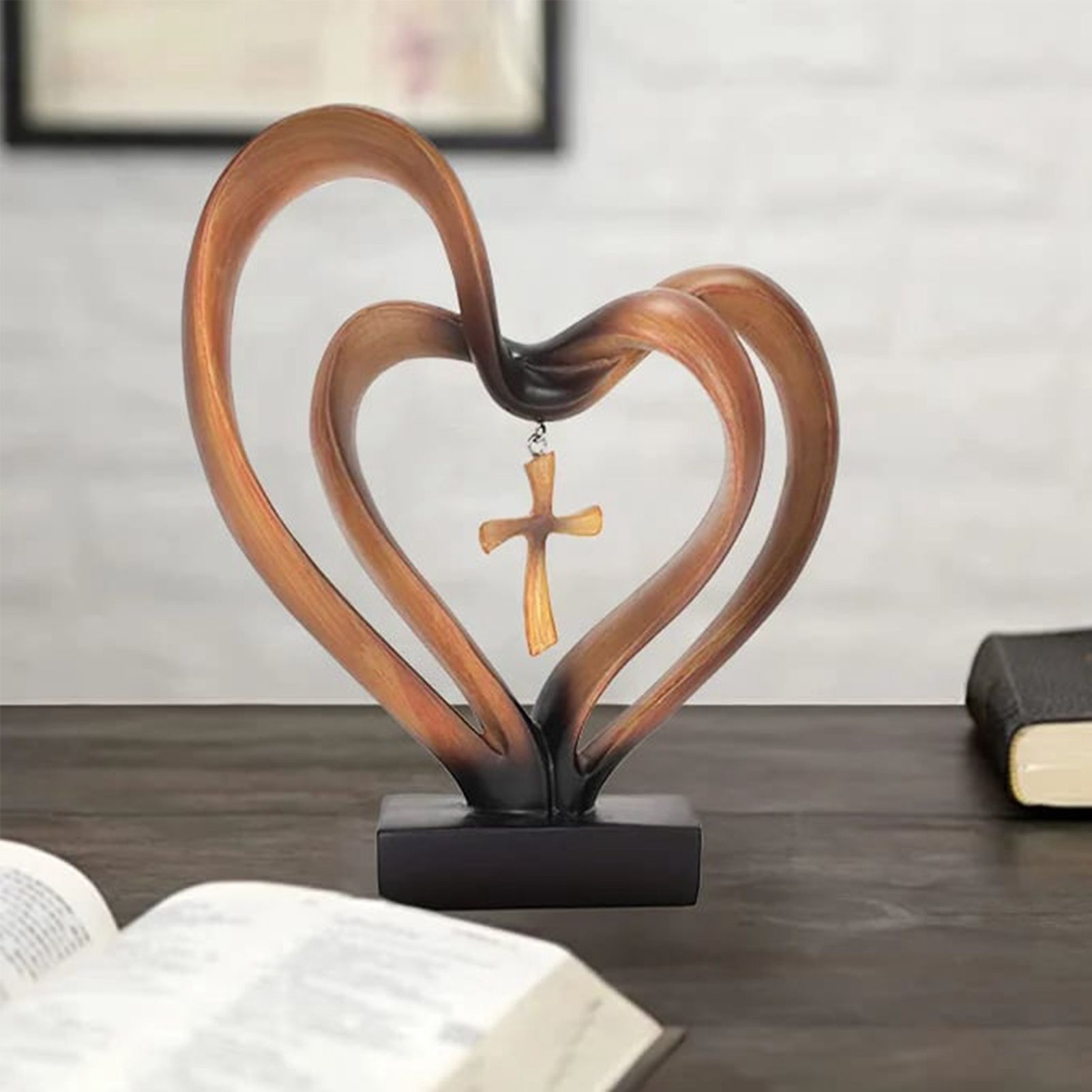 Jesus Entwined Hearts Cross Easter Jesus Cross Ornament Jesus Intertwined view 6