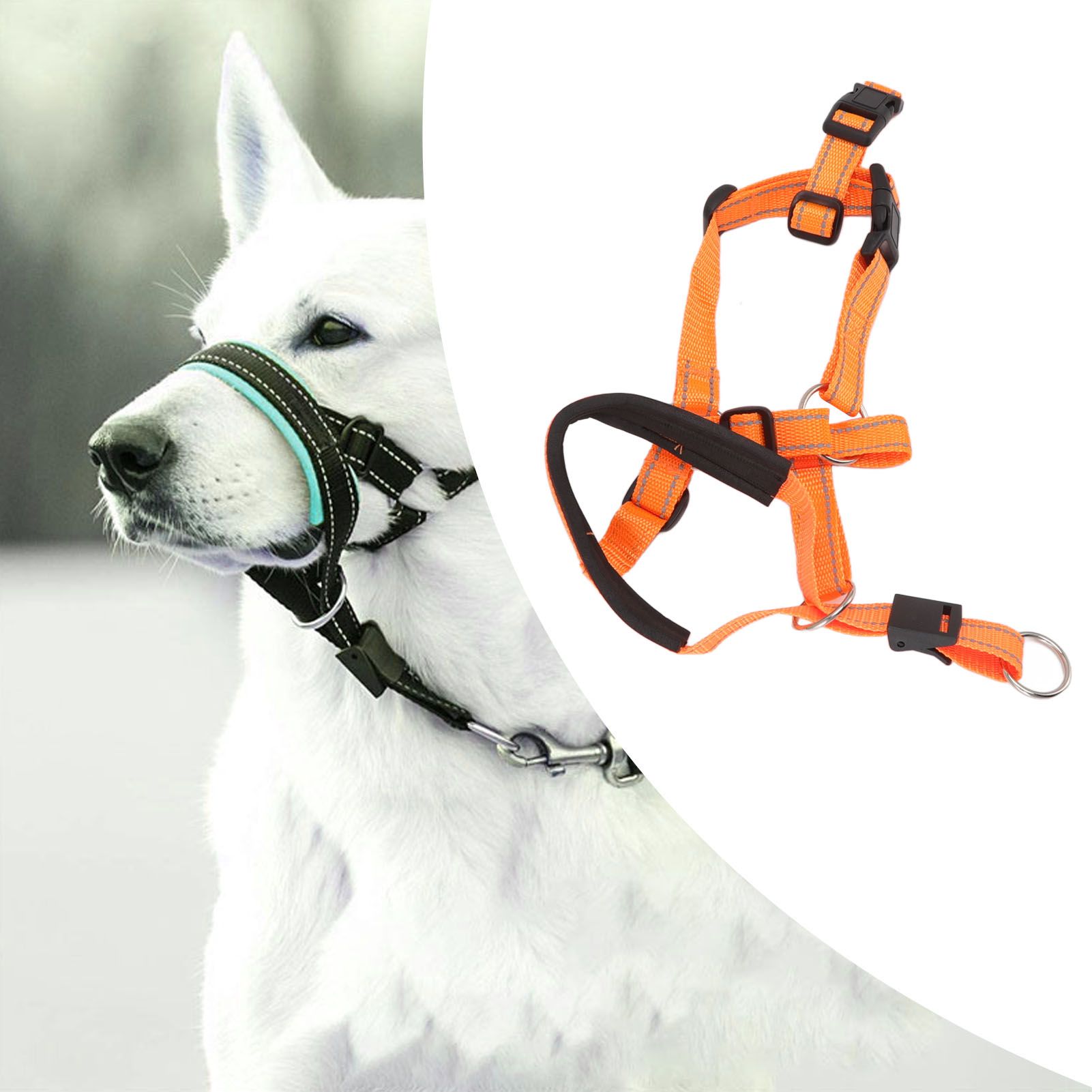 Dog Head Collar Breathable Dog Head Harness Dog Mouth Cover with Adjustable view 11