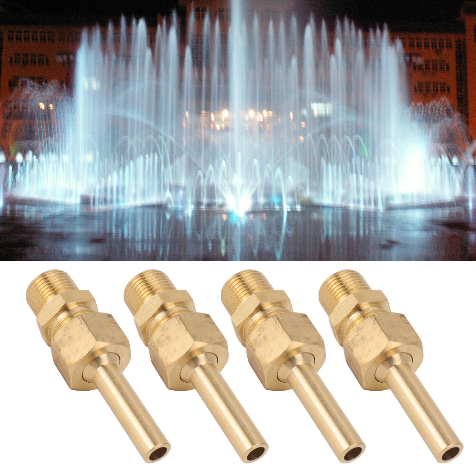 4 PCS Water Fountain Nozzles Pure Copper Large Hexagonal Direct Jet Nozzle view 12