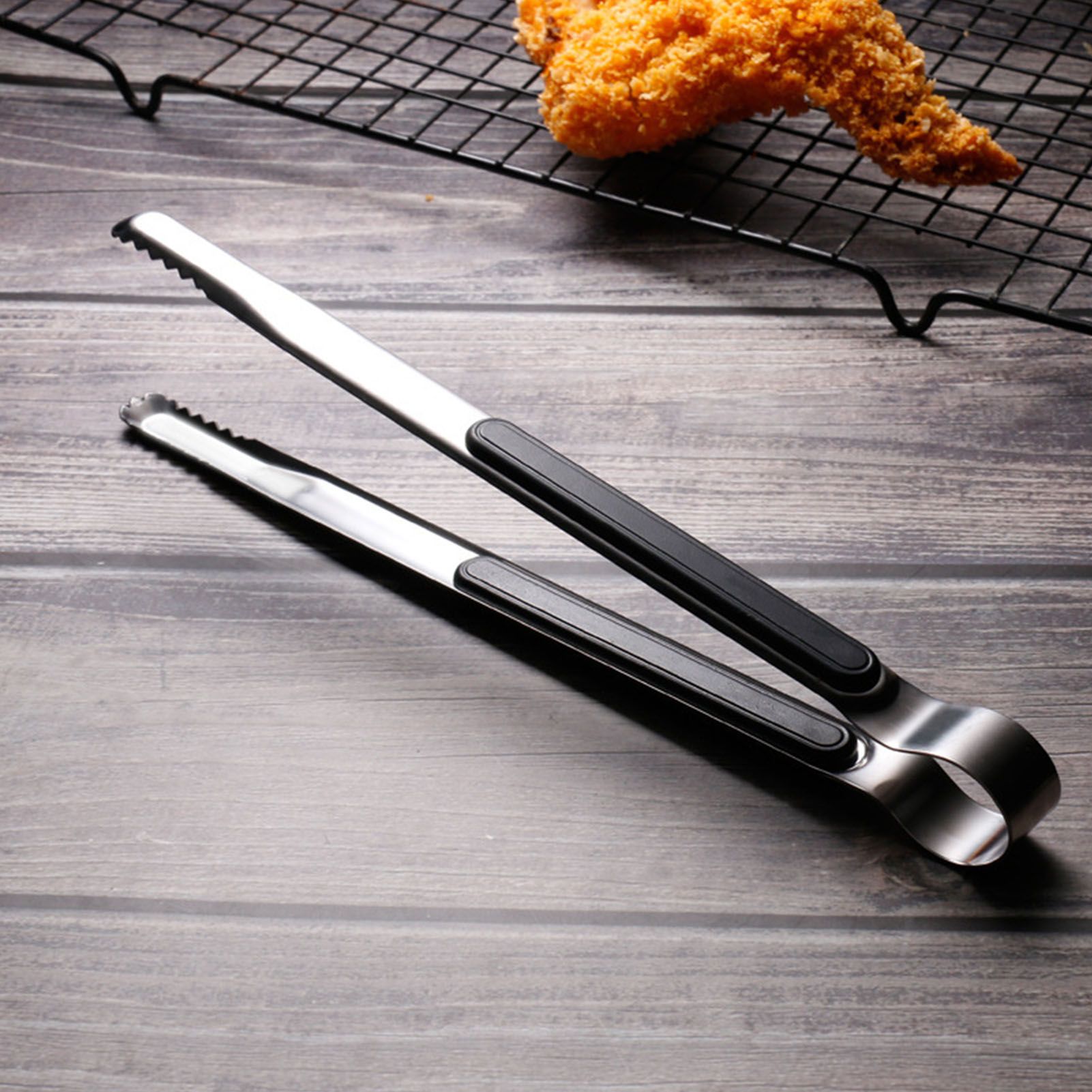 Kitchen Cooking Tong Stainless Steel Easy to Clean Teeth Mouth Steak Clip for view 6
