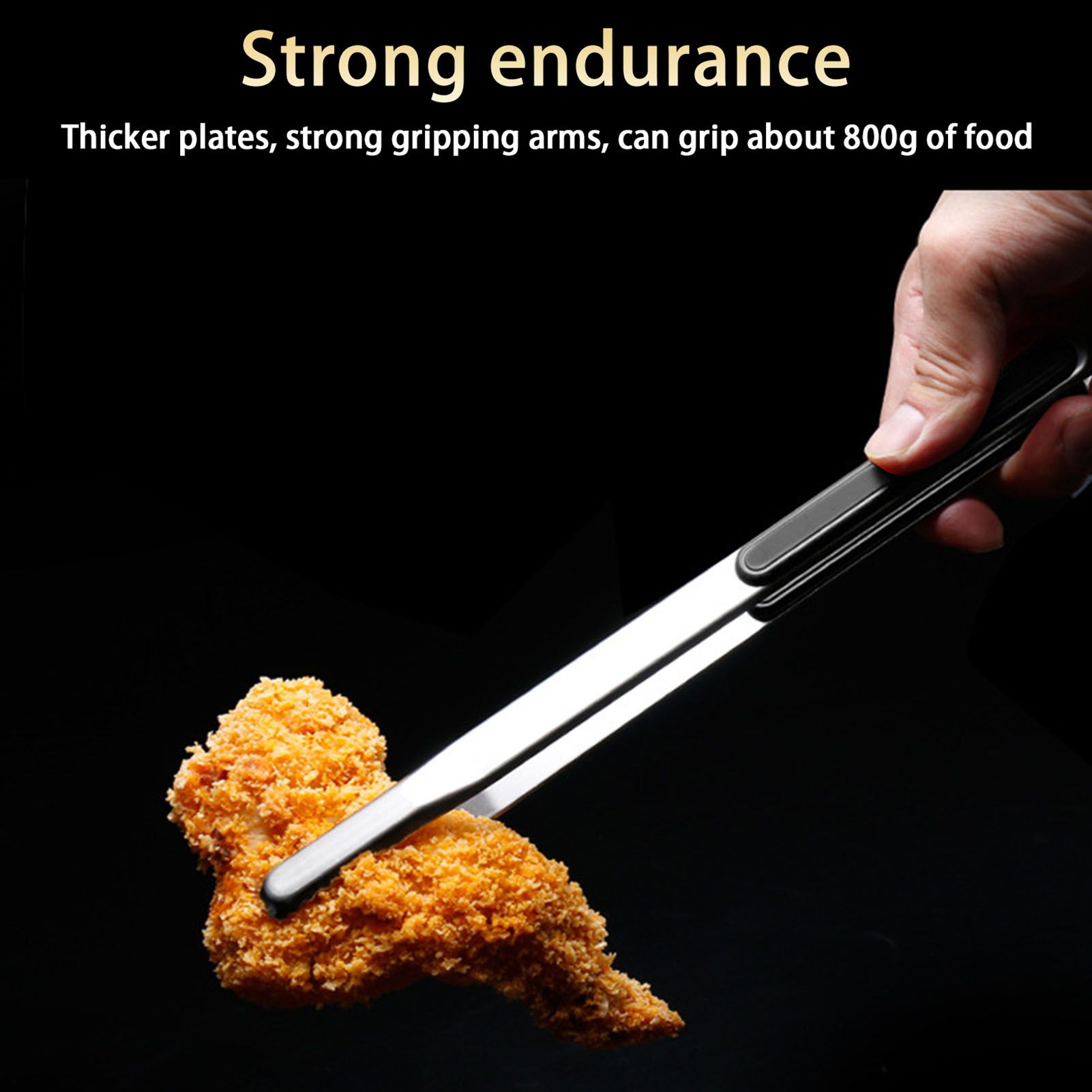 Kitchen Cooking Tong Stainless Steel Easy to Clean Teeth Mouth Steak Clip for view 11
