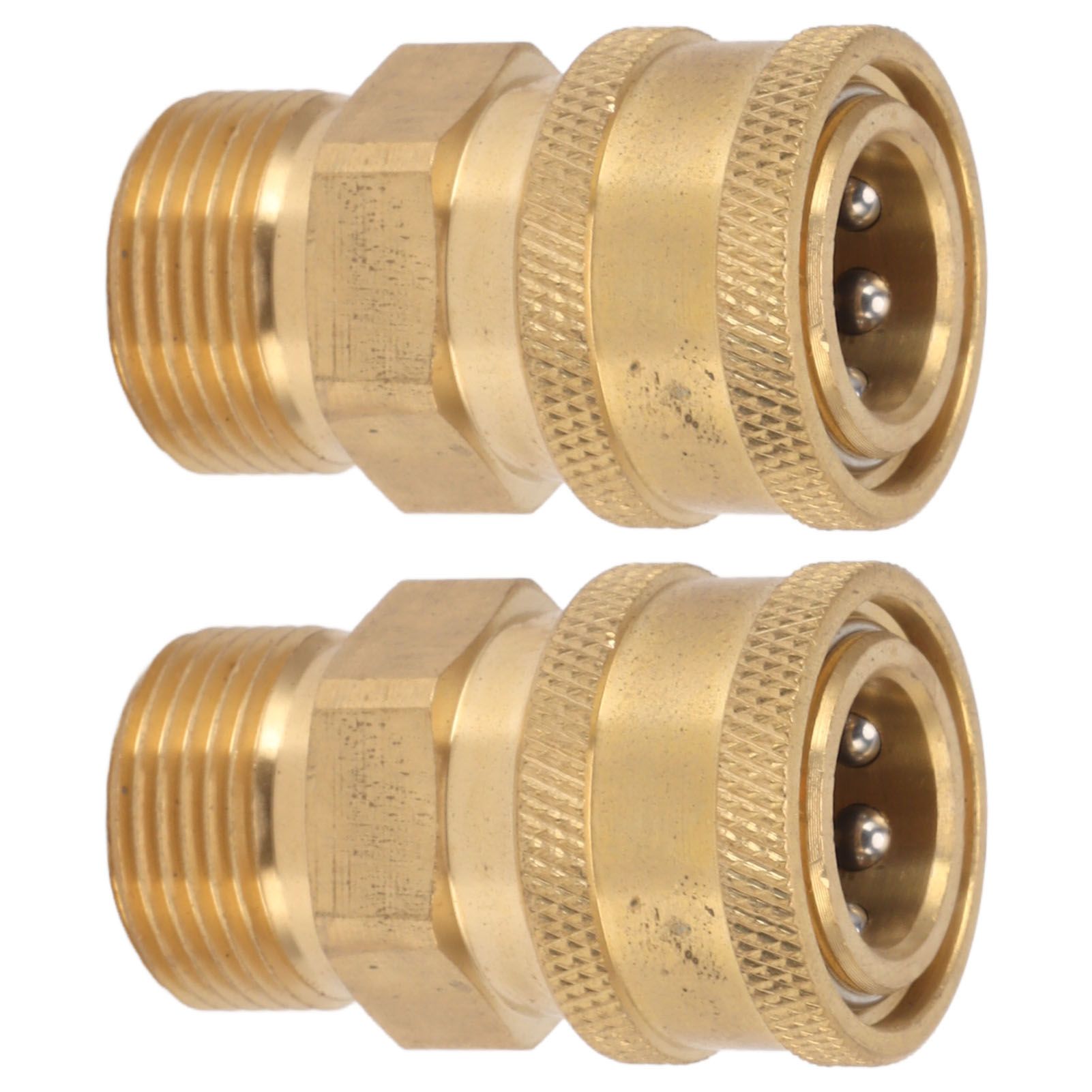 2Pcs Pure Copper M22 High Pressure Washer Fitting Adapter 3/8 Inch NPT Female view 3