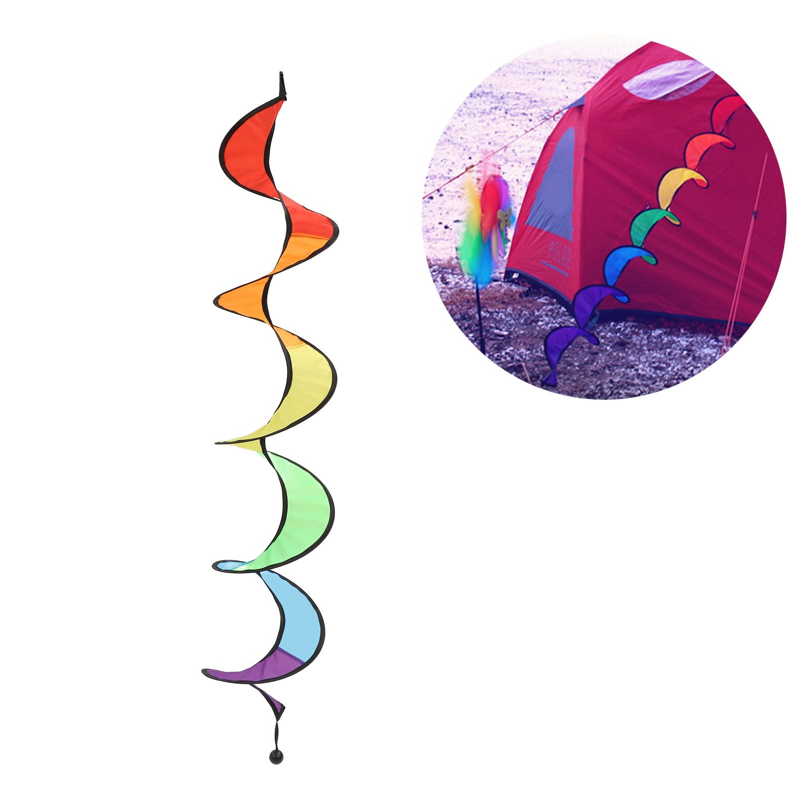 Wind Spinner Foldable Colorful Spiral Rainbow Wind Sculpture Spinner Hanging view 11