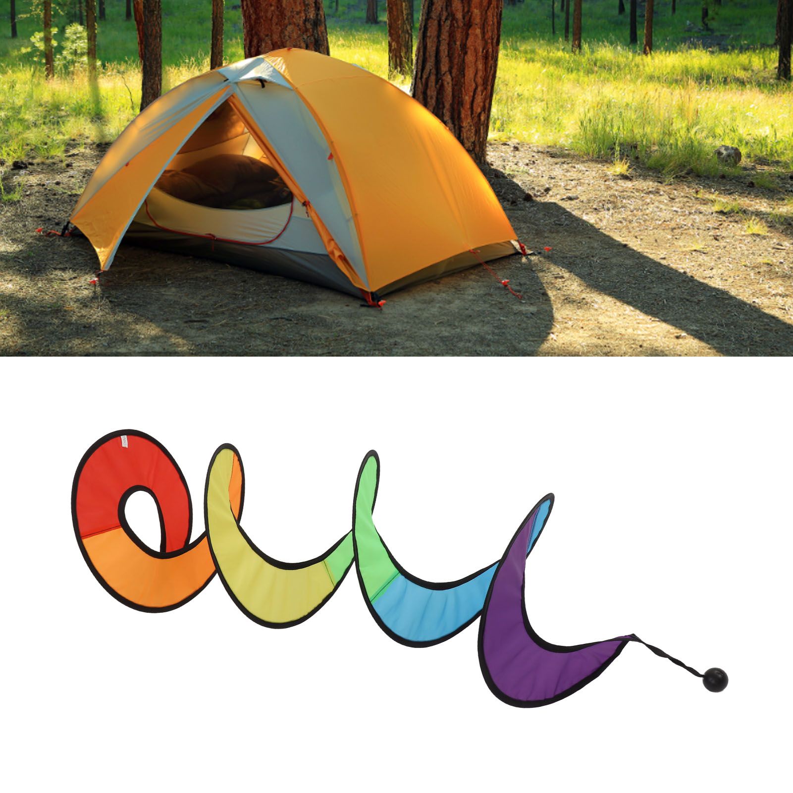 Wind Spinner Foldable Colorful Spiral Rainbow Wind Sculpture Spinner Hanging view 12