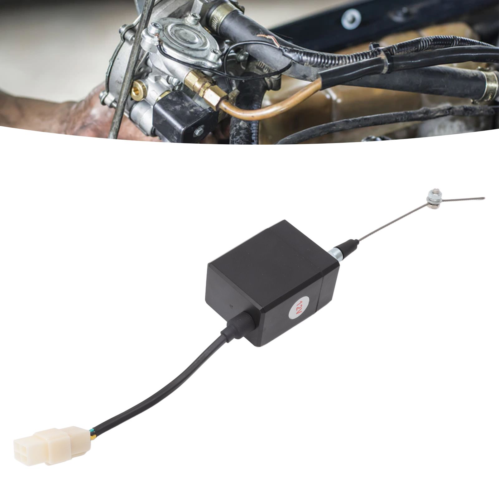 12V 4 Wire Diesel Engine Stop Switch Electronic Shutdown Switch Steel Wire view 12