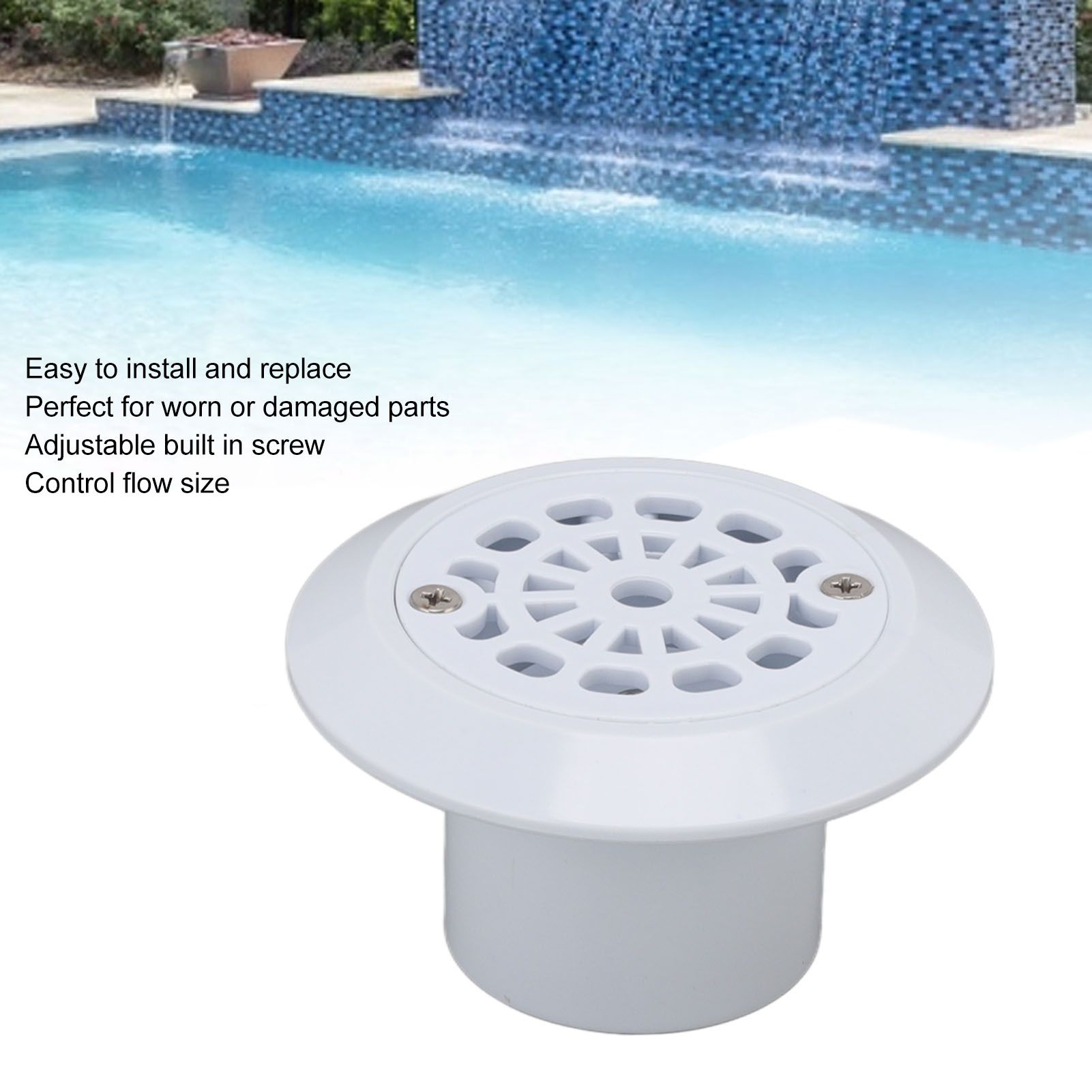 Swimming Pool Drain Cover Water Floor Outlet Inlet Adjustable Flow Parts view 14