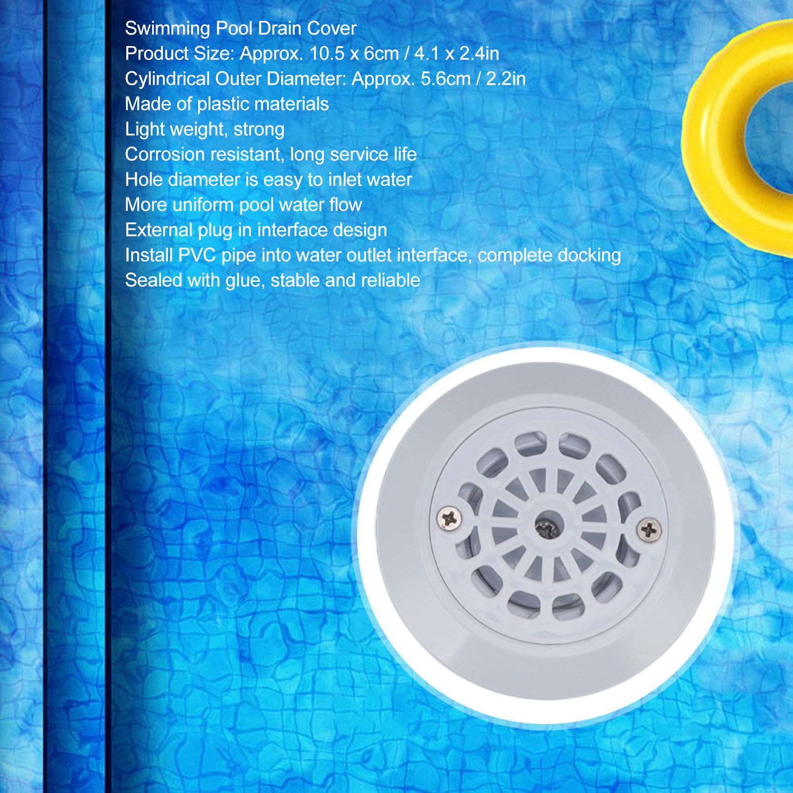 Swimming Pool Drain Cover Water Floor Outlet Inlet Adjustable Flow Parts view 15