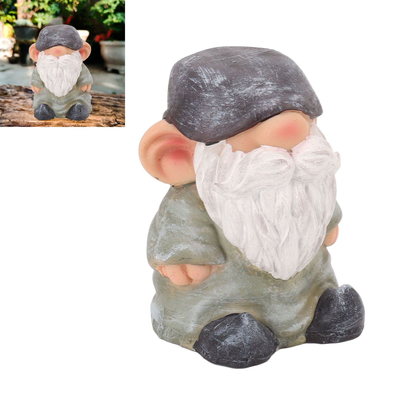 Garden Gnome Resin Structure Stable Bottom Retro Style Gnome Figurine for view 11
