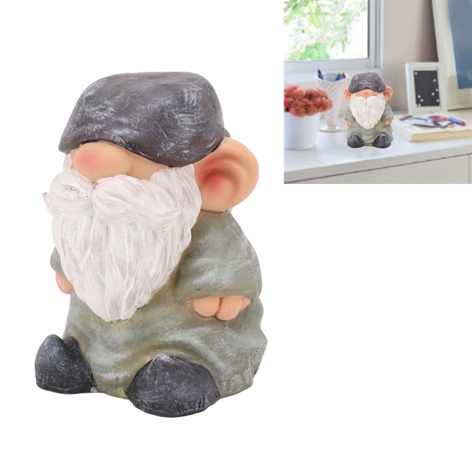 Garden Gnome Resin Structure Stable Bottom Retro Style Gnome Figurine for view 12