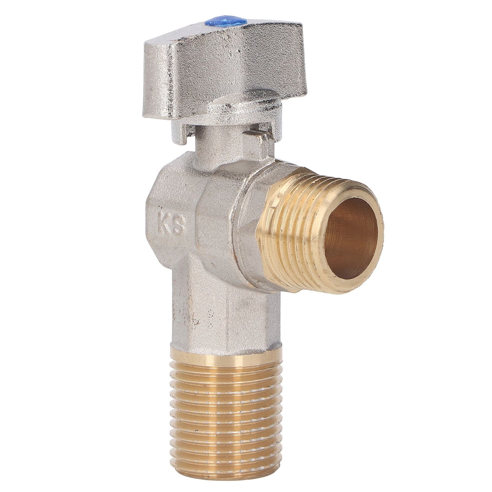 G1/2 Thread Brass Triangle Valve Large Flow Cold Hot Water Angle Stop Valve view 3
