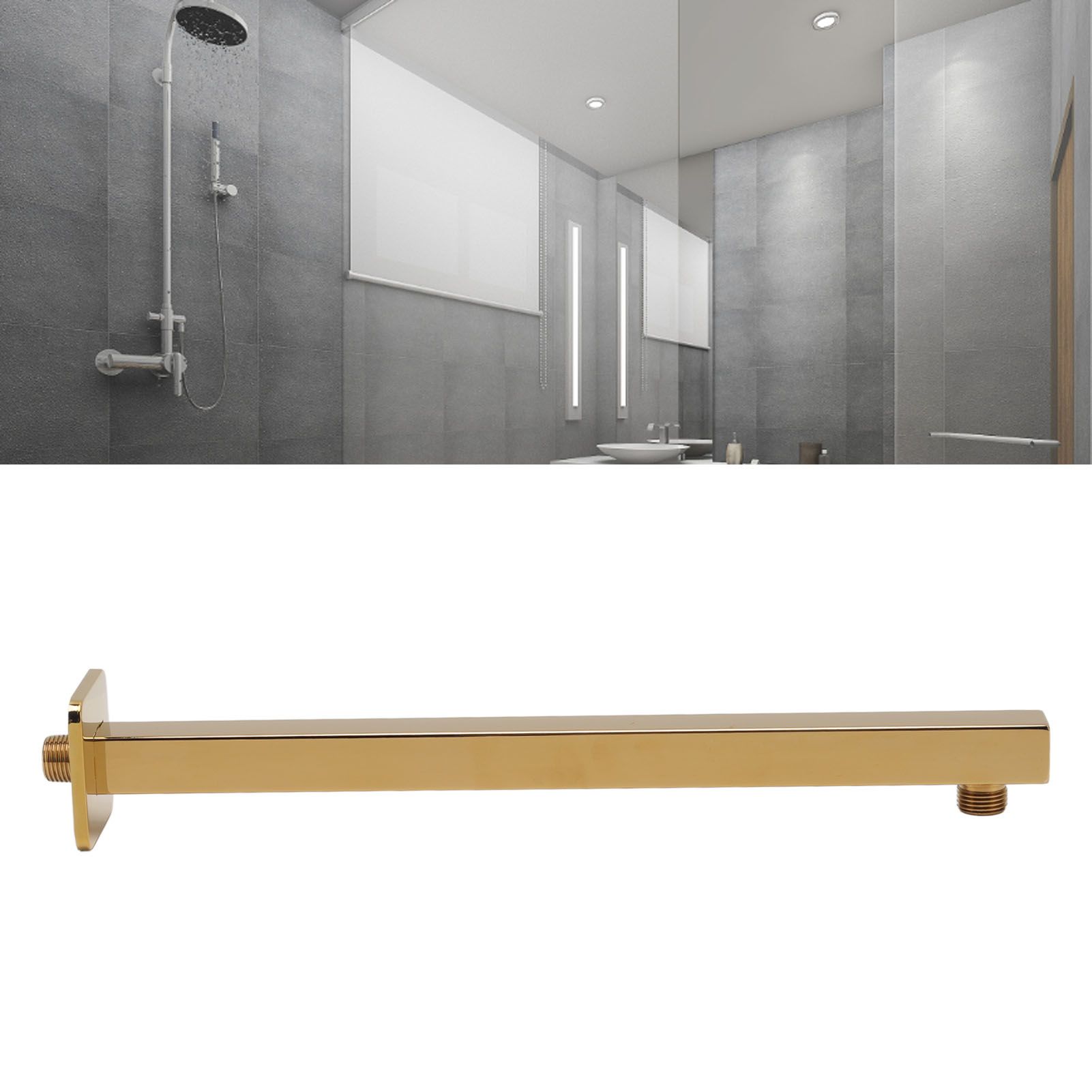Wall Mounted Shower Arm Stainless Steel Quadrate Shower Head Extension Arm view 11