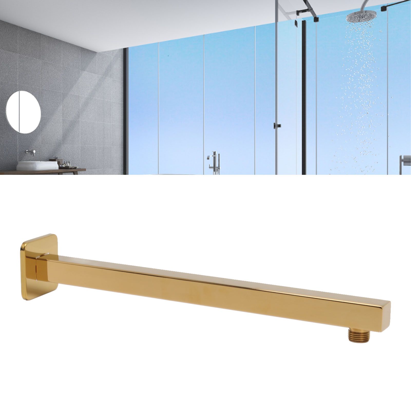 Wall Mounted Shower Arm Stainless Steel Quadrate Shower Head Extension Arm view 12