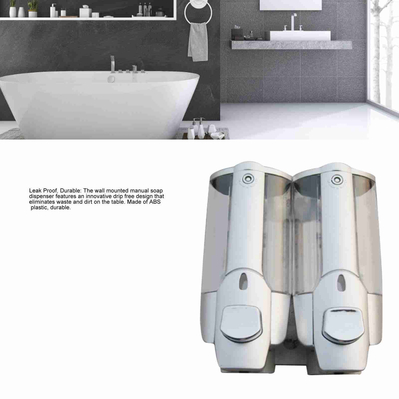 2pcs Shower Shampoo Dispenser Multipurpose Wall Mounted Soap Dispenser for view 11