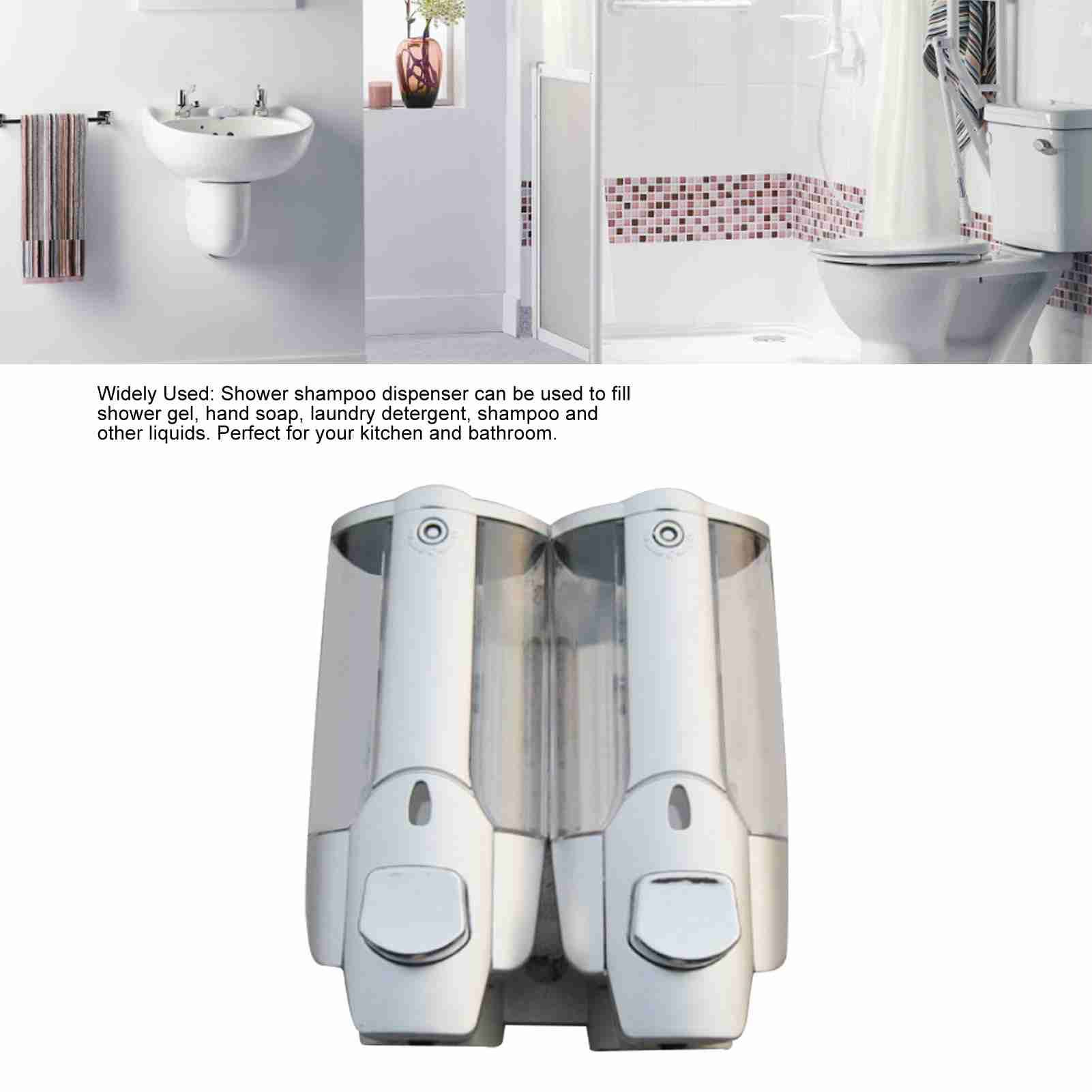 2pcs Shower Shampoo Dispenser Multipurpose Wall Mounted Soap Dispenser for view 12