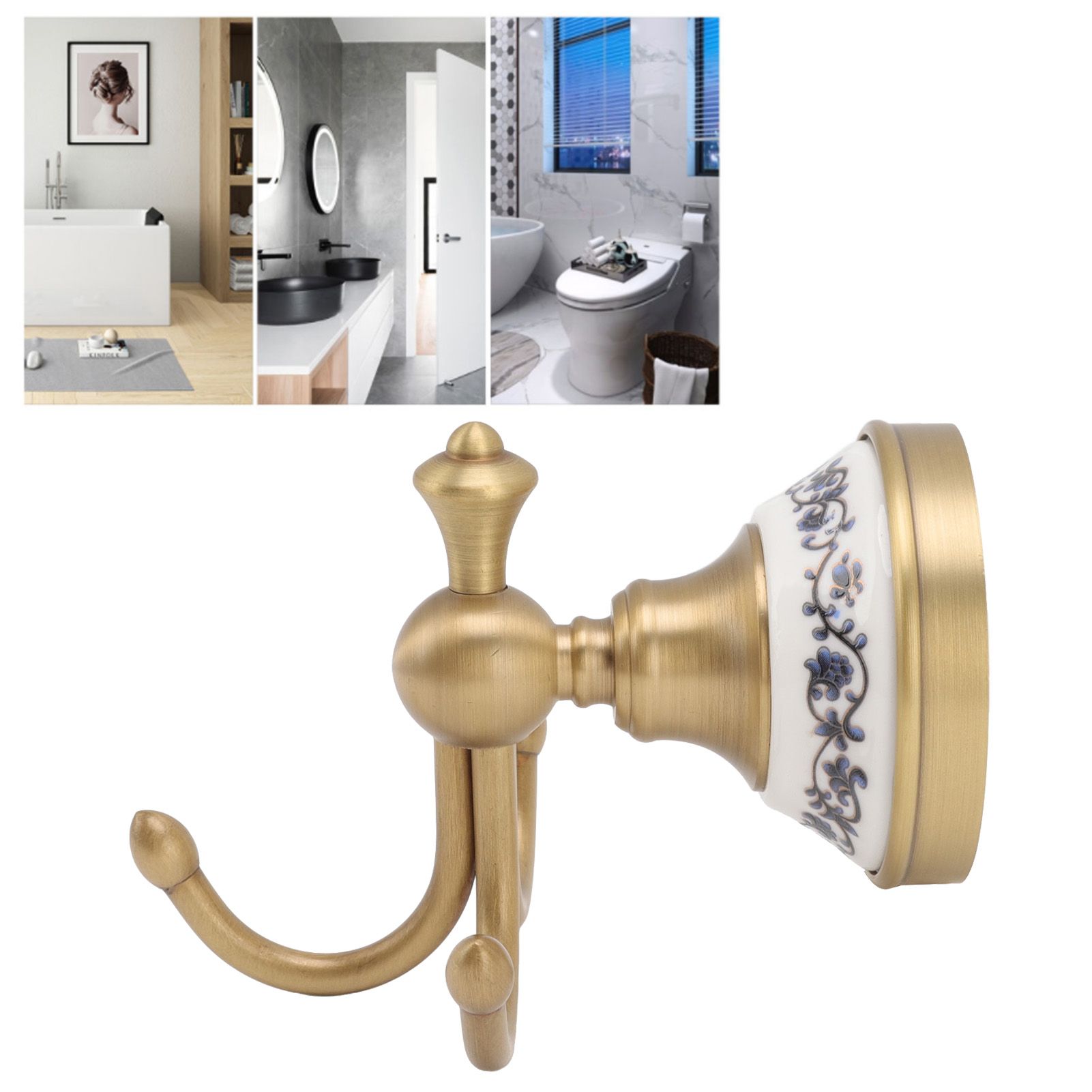 Wall Mounted Bathroom Coat Hook Beautiful Decorative Elegant Clothing Robe view 12