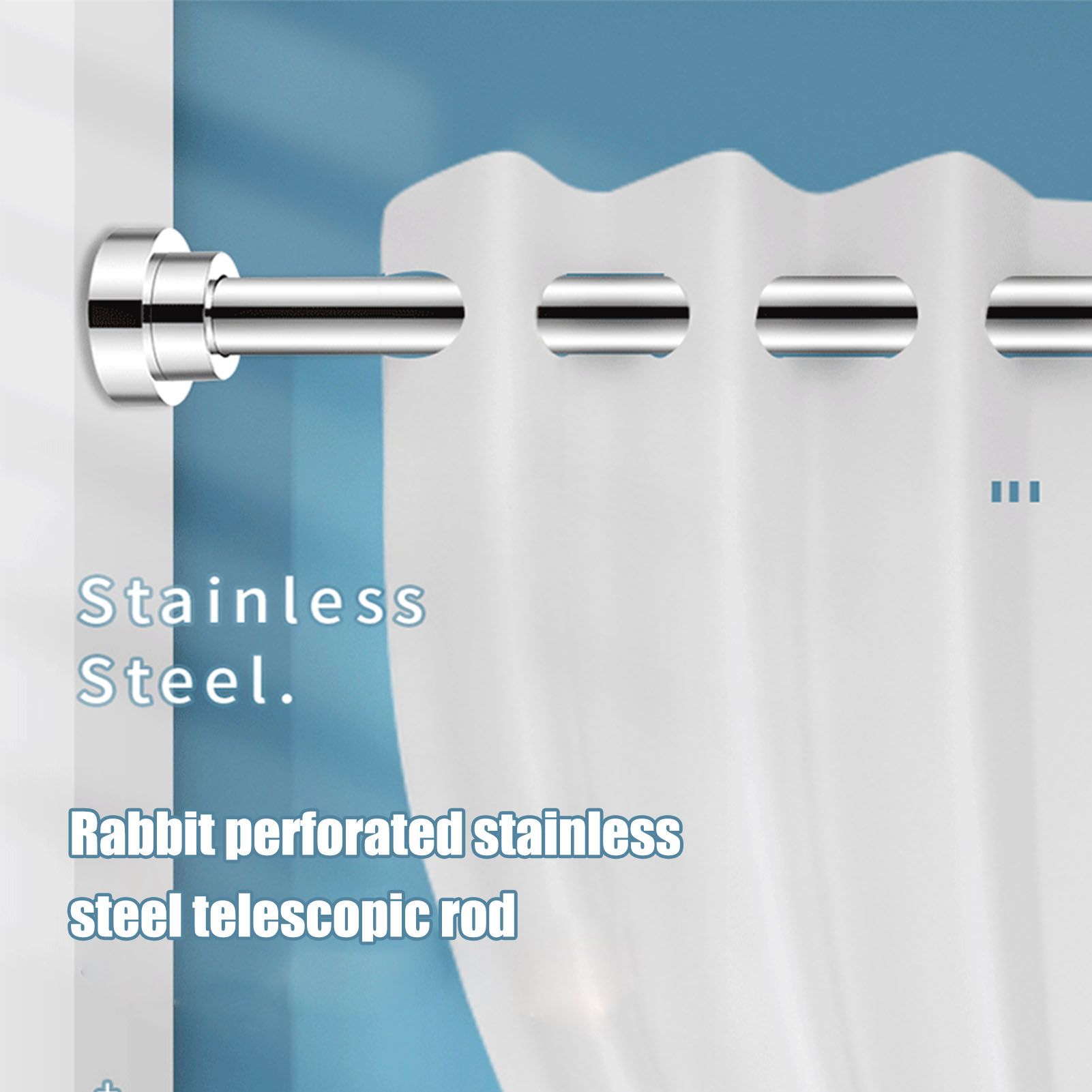 Adjustable Closet Rod Stainless Steel Punch Free Retractable Clothes Drying view 13