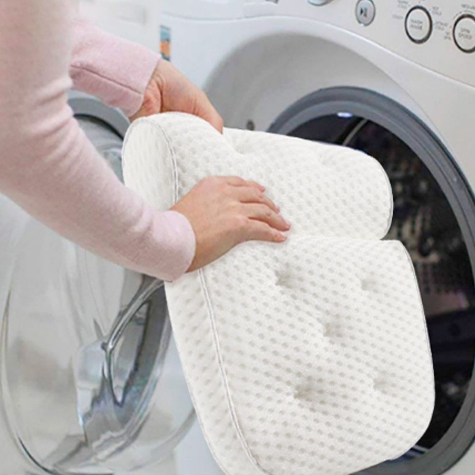 Bath Pillow 3D Mesh Fabric Soft Bathtub Pillow with Suction Cups Spa Bathtub view 12