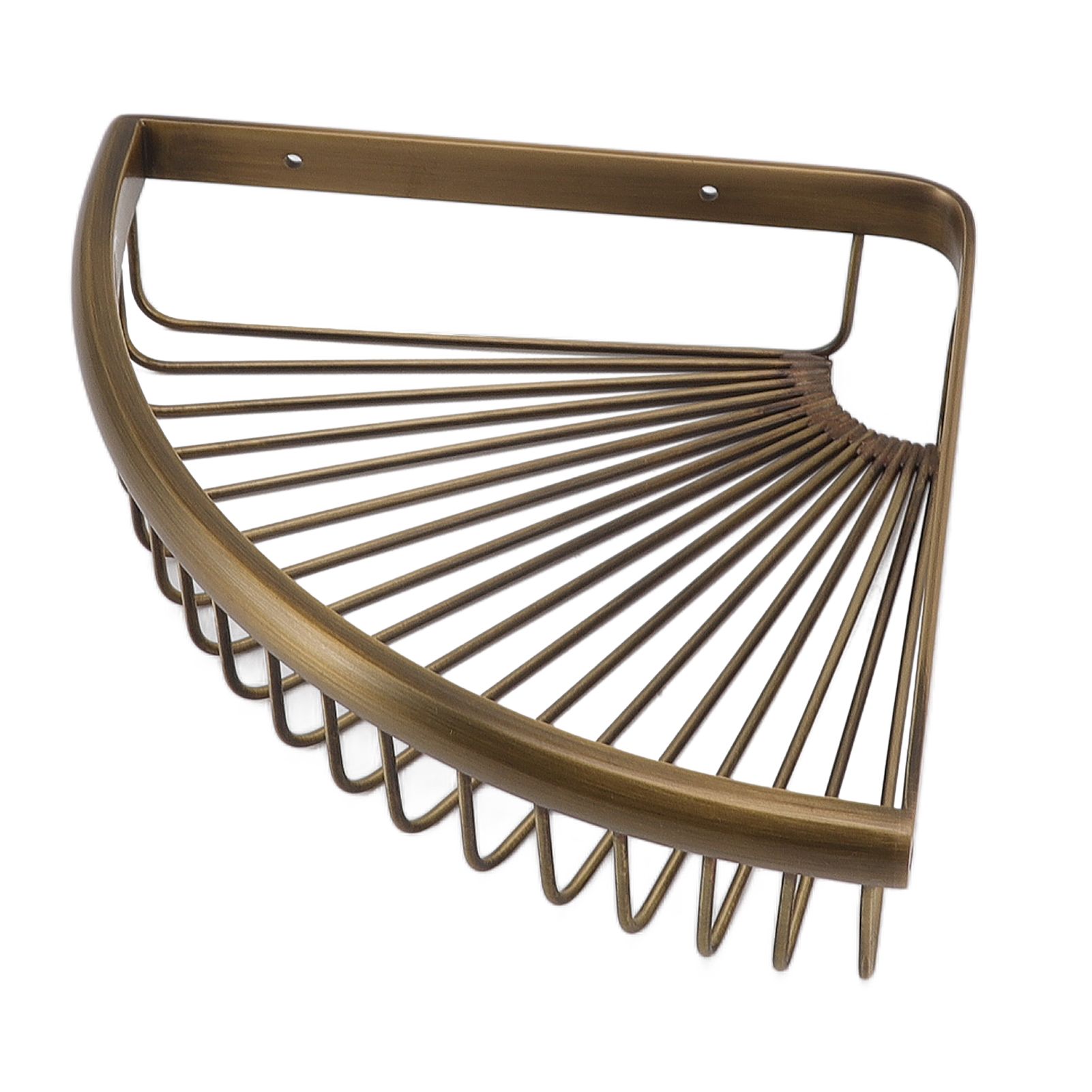 Vintage Corner Shower Caddy Brass Triangular Storage Rack Shelf Bathroom view 6