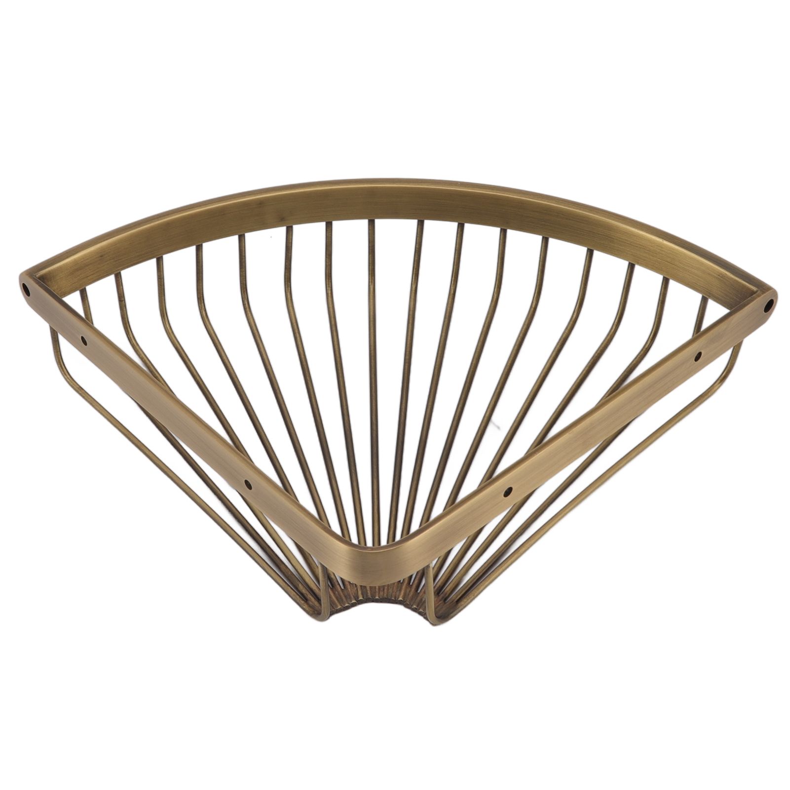 Vintage Corner Shower Caddy Brass Triangular Storage Rack Shelf Bathroom view 8