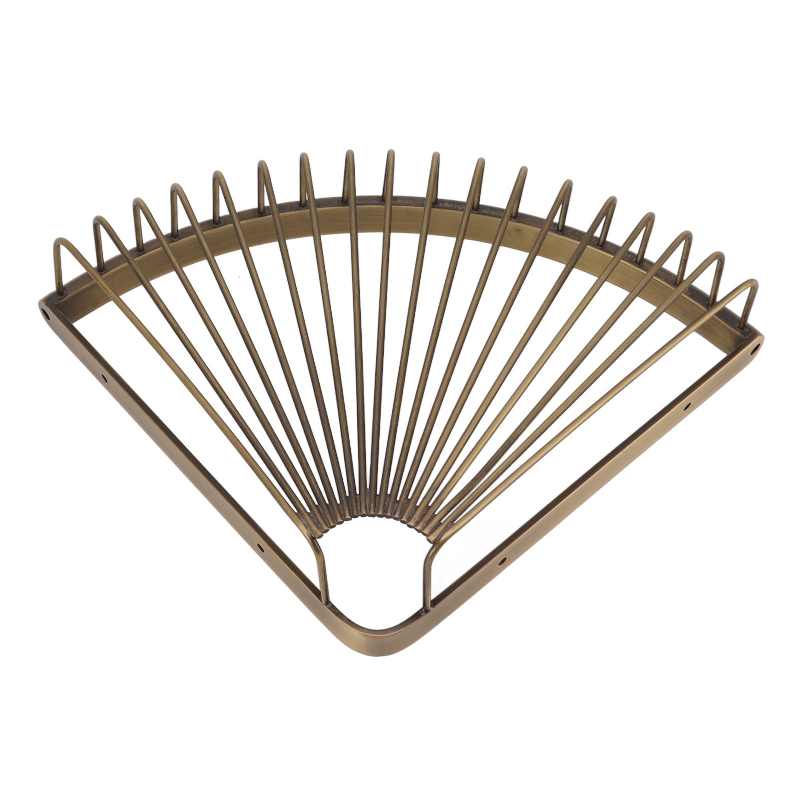Vintage Corner Shower Caddy Brass Triangular Storage Rack Shelf Bathroom view 9