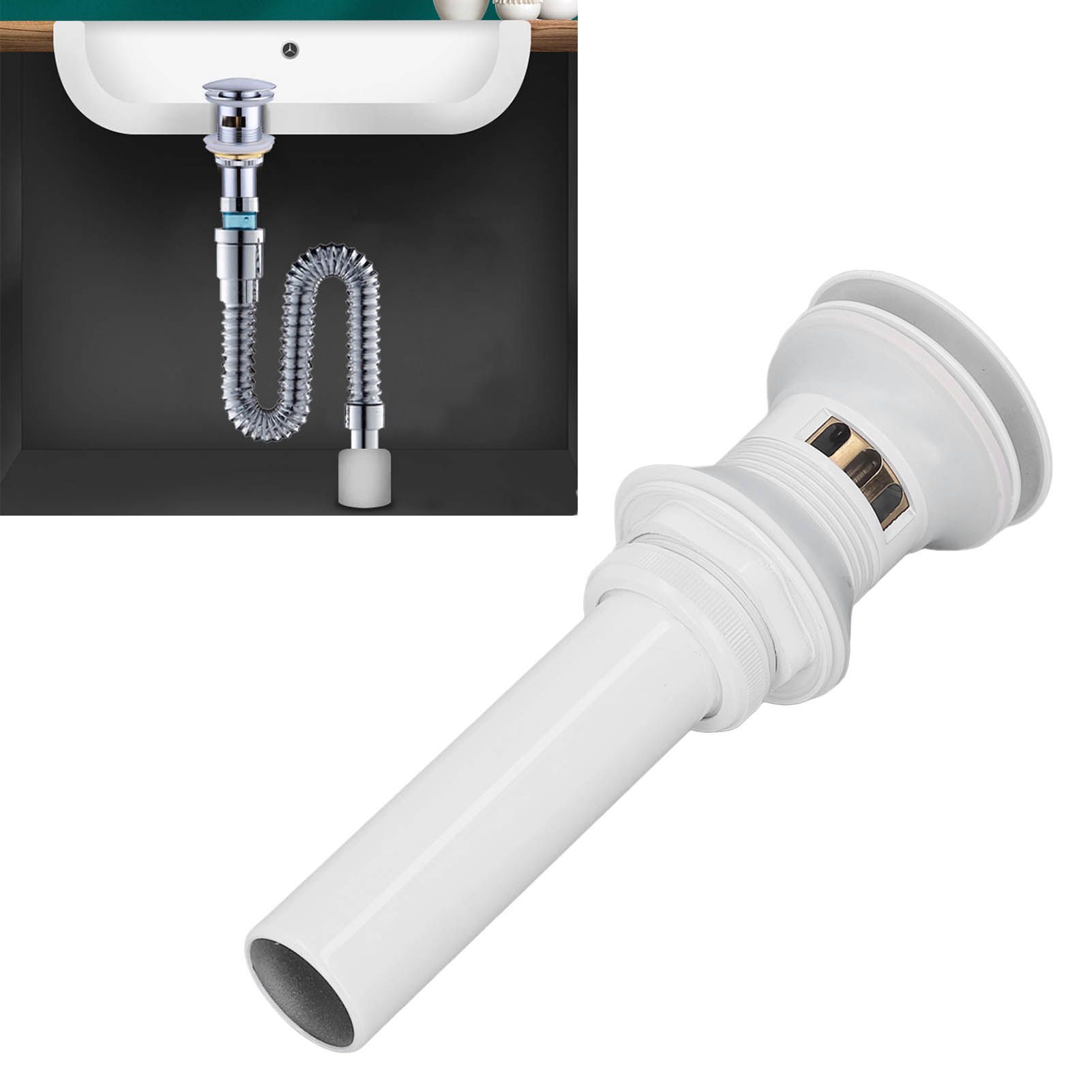 Pop Up Drain Stopper Press Bounce Deodorization Bathroom Sink Drain for Home view 11