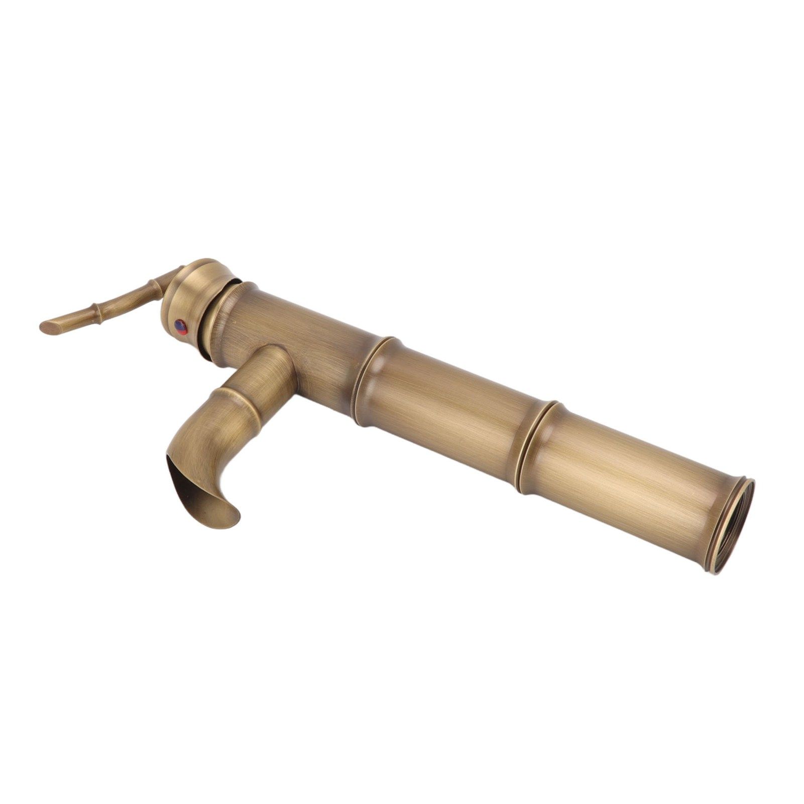 All Copper Antique Faucet 3 Sections Bamboo Joint Single Hole Basin Tap Bevel view 8
