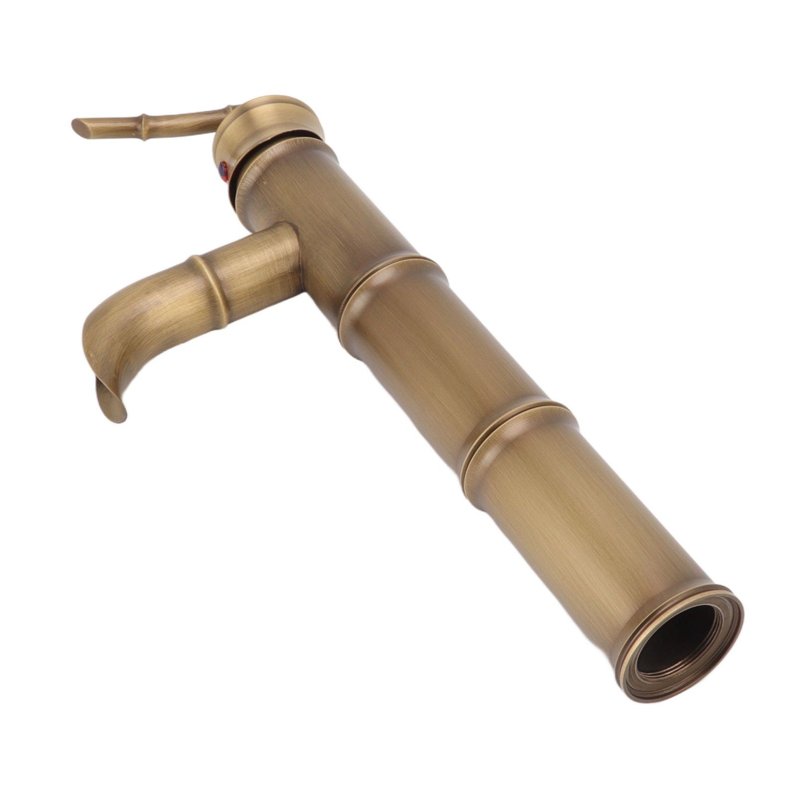 All Copper Antique Faucet 3 Sections Bamboo Joint Single Hole Basin Tap Bevel view 9