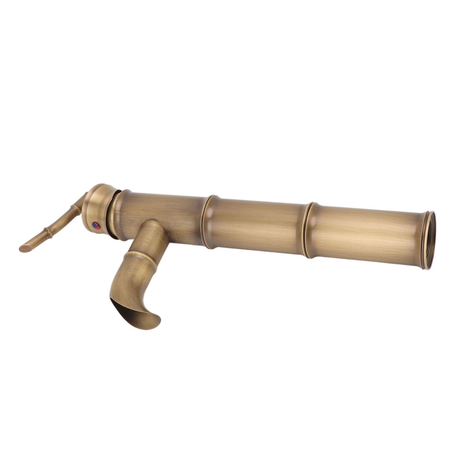 All Copper Antique Faucet 3 Sections Bamboo Joint Single Hole Basin Tap Bevel view 10