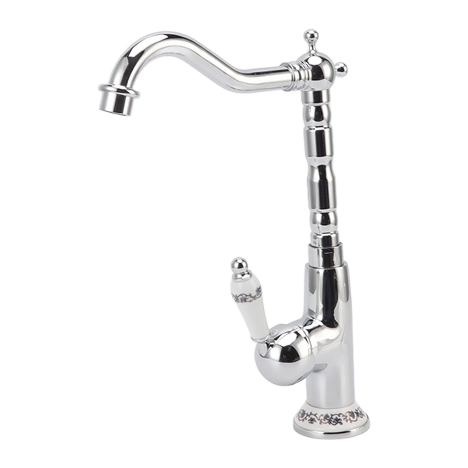 Bathroom Water Tap Retro European Style Brass Electroplating with Long Bend view 9