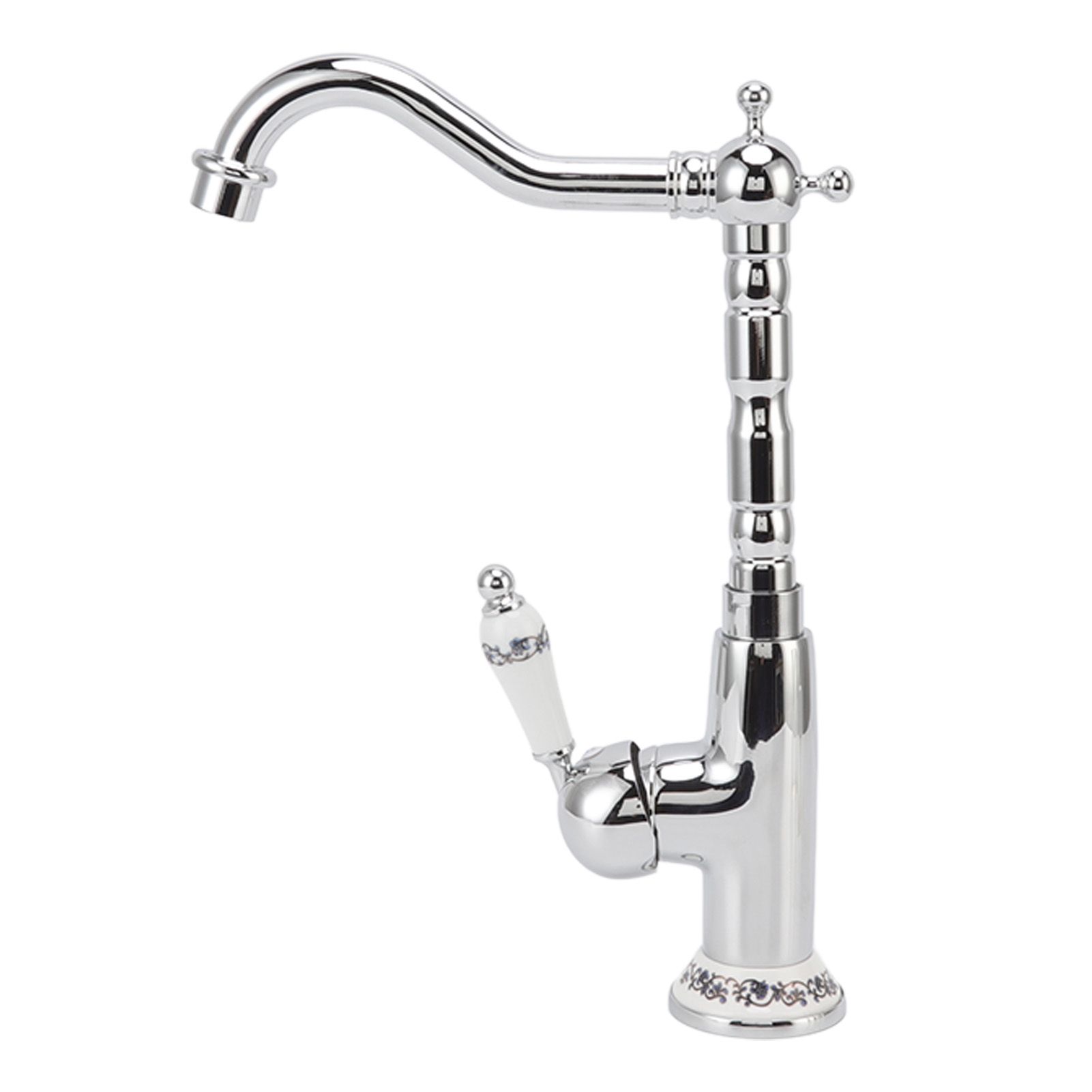 Bathroom Water Tap Retro European Style Brass Electroplating with Long Bend view 10
