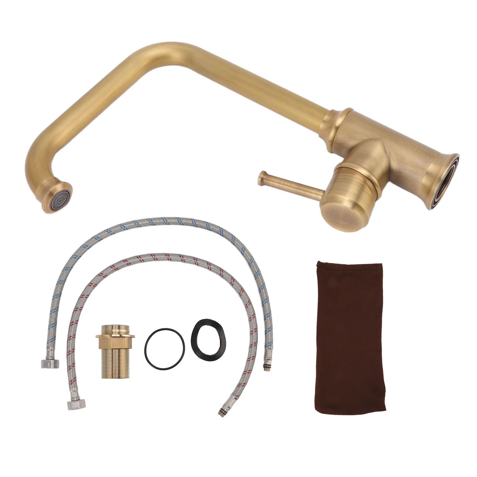 Vintage Bathroom Basin Sink Faucet Elegant Rugged Hot Cold Mixing Kitchen