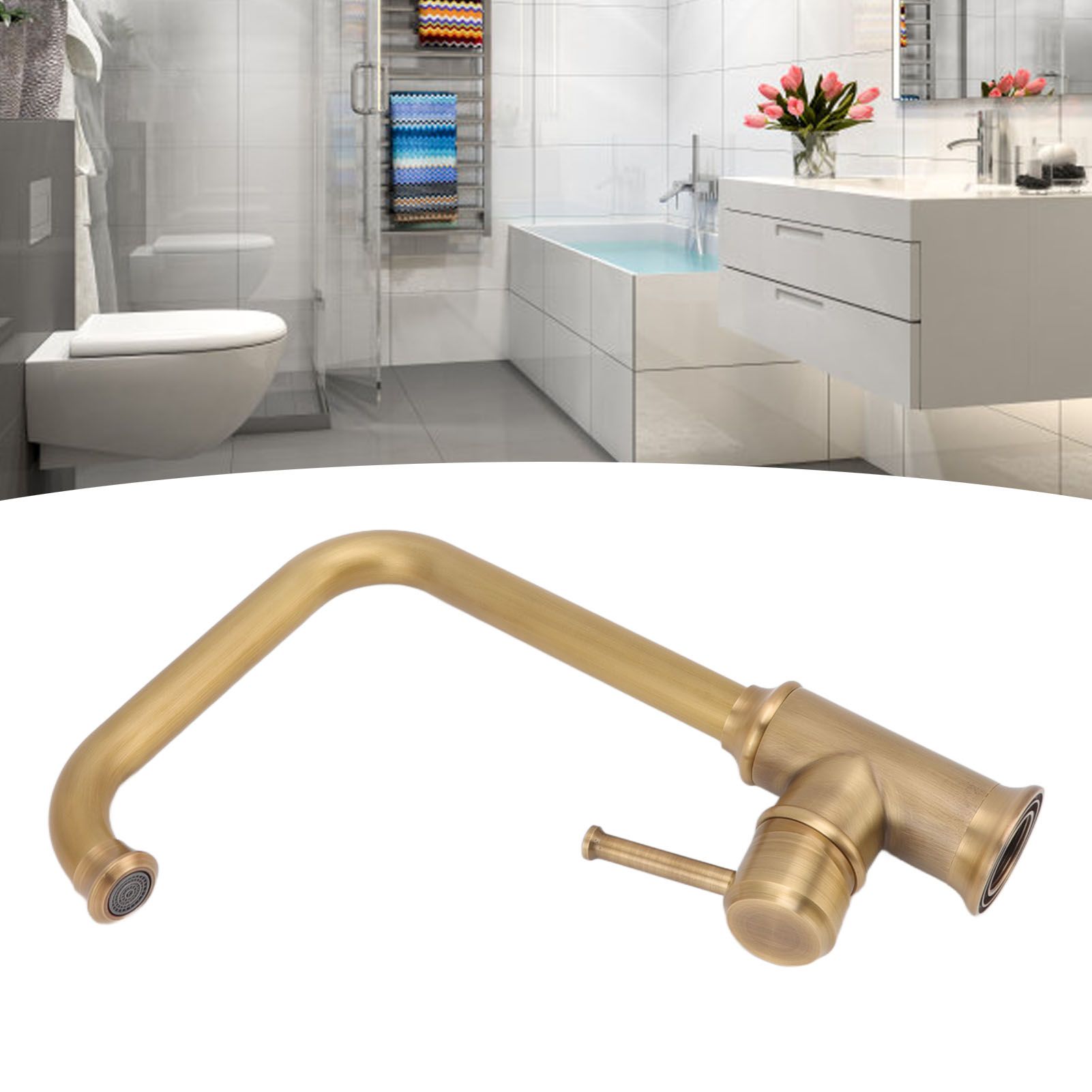 Vintage Bathroom Basin Sink Faucet Elegant Rugged Hot Cold Mixing Kitchen view 12