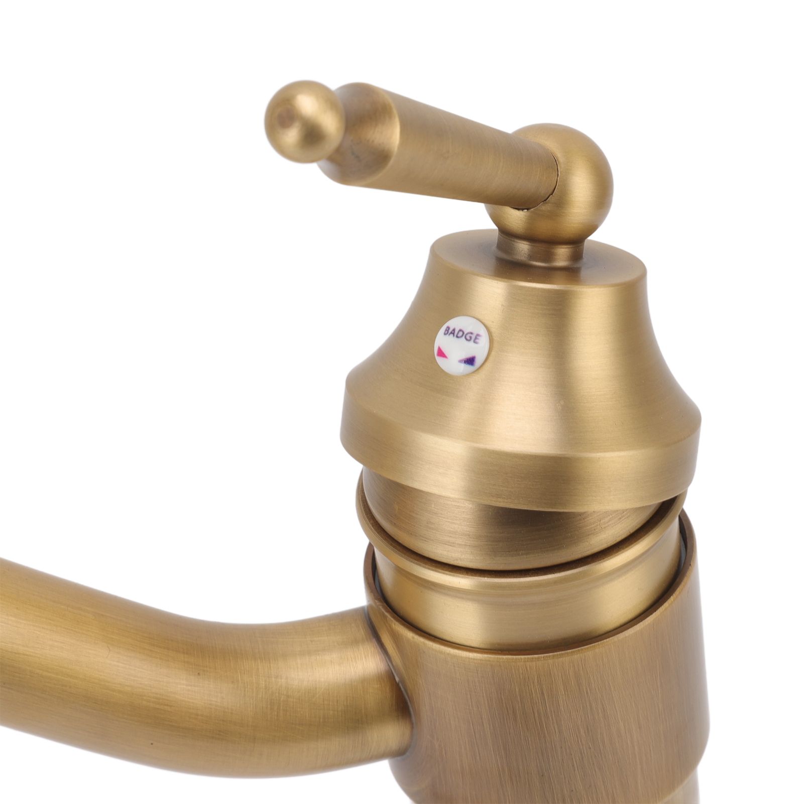 High Sink Faucet Copper Retro Industrial Single Handle Cold Hot Water Mixer view 14