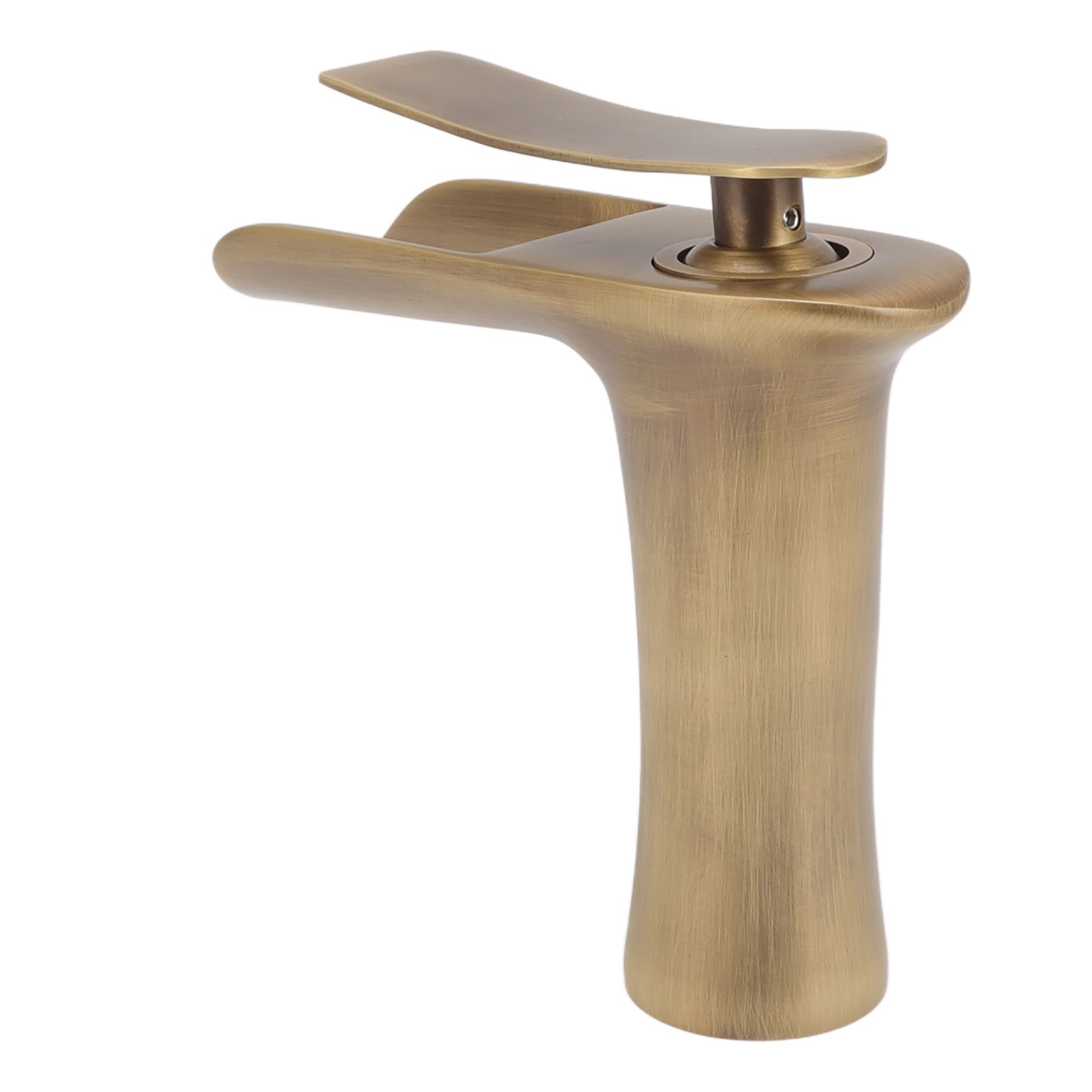 Bathroom Sink Faucet Antique Single Span Brass Waterfall Under Counter Basin view 3