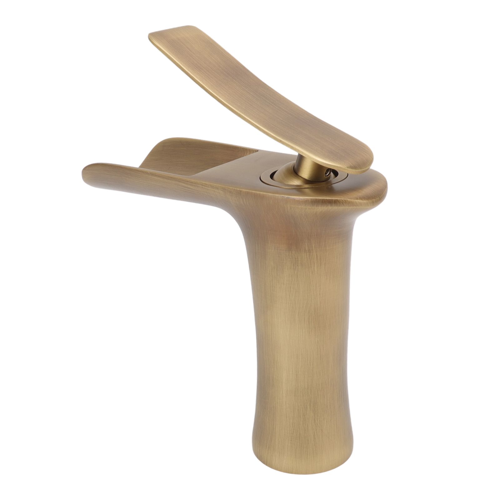 Bathroom Sink Faucet Antique Single Span Brass Waterfall Under Counter Basin view 6