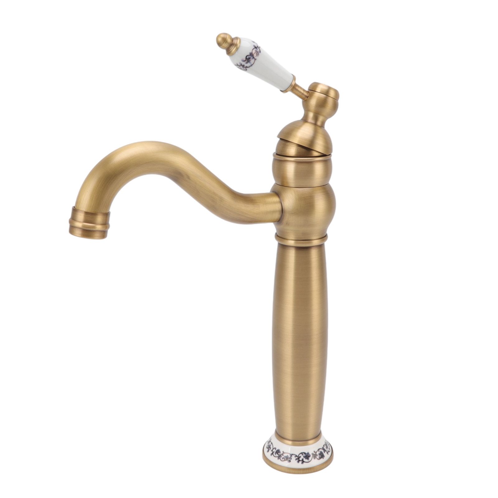 Bathroom Faucet Antique Single Span European Style Brass Basin Mixed Tap for view 3