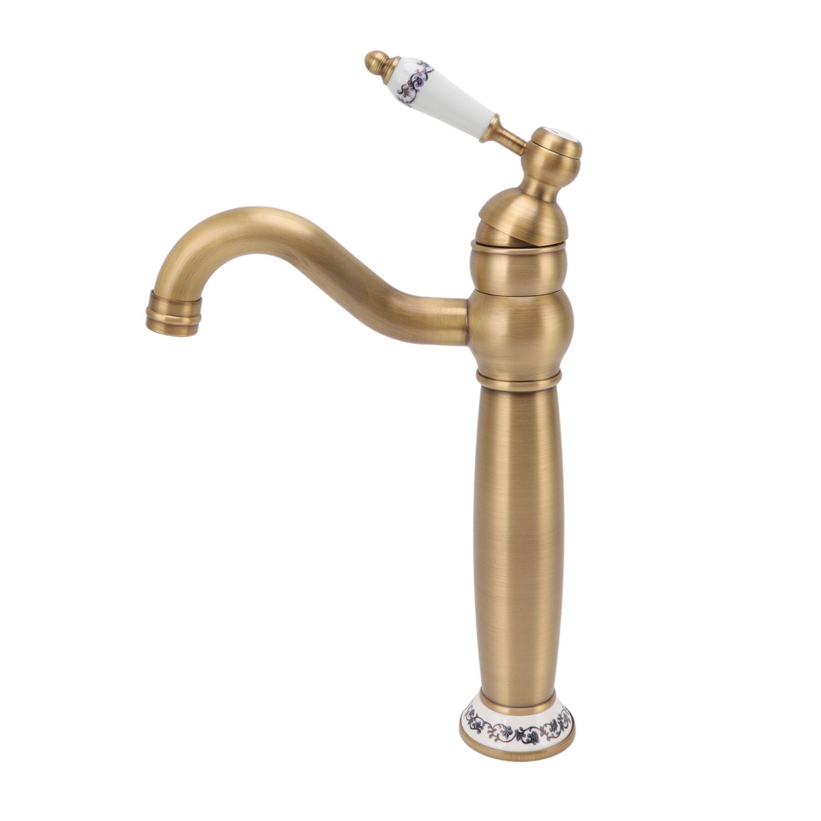 Bathroom Faucet Antique Single Span European Style Brass Basin Mixed Tap for view 4