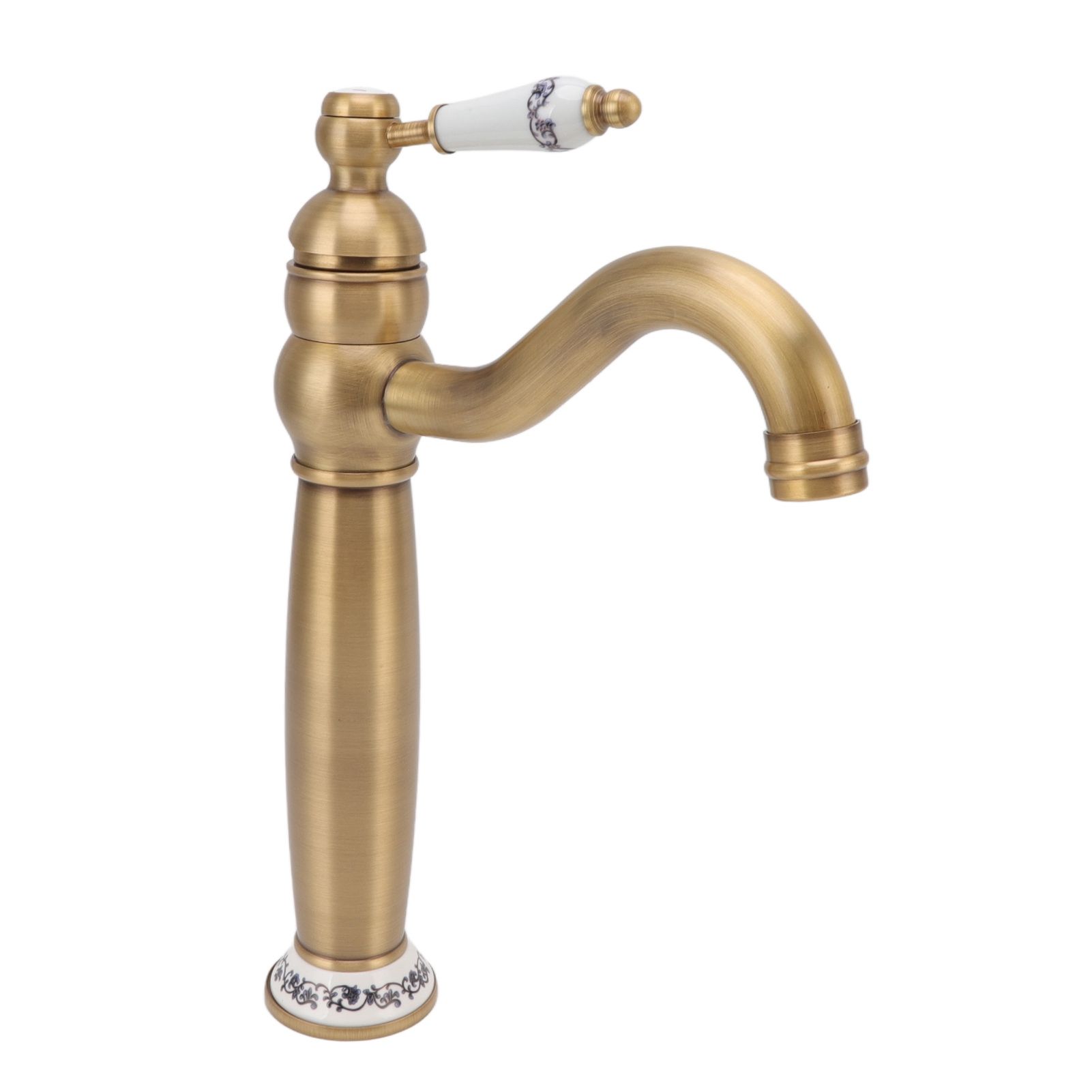 Bathroom Faucet Antique Single Span European Style Brass Basin Mixed Tap for view 6