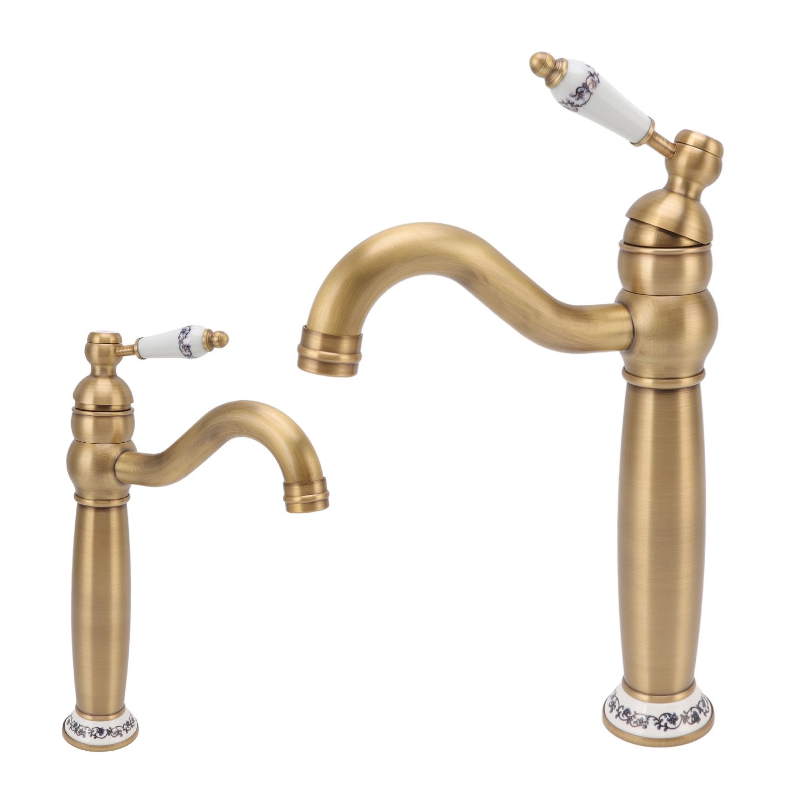 Bathroom Faucet Antique Single Span European Style Brass Basin Mixed Tap for view 9